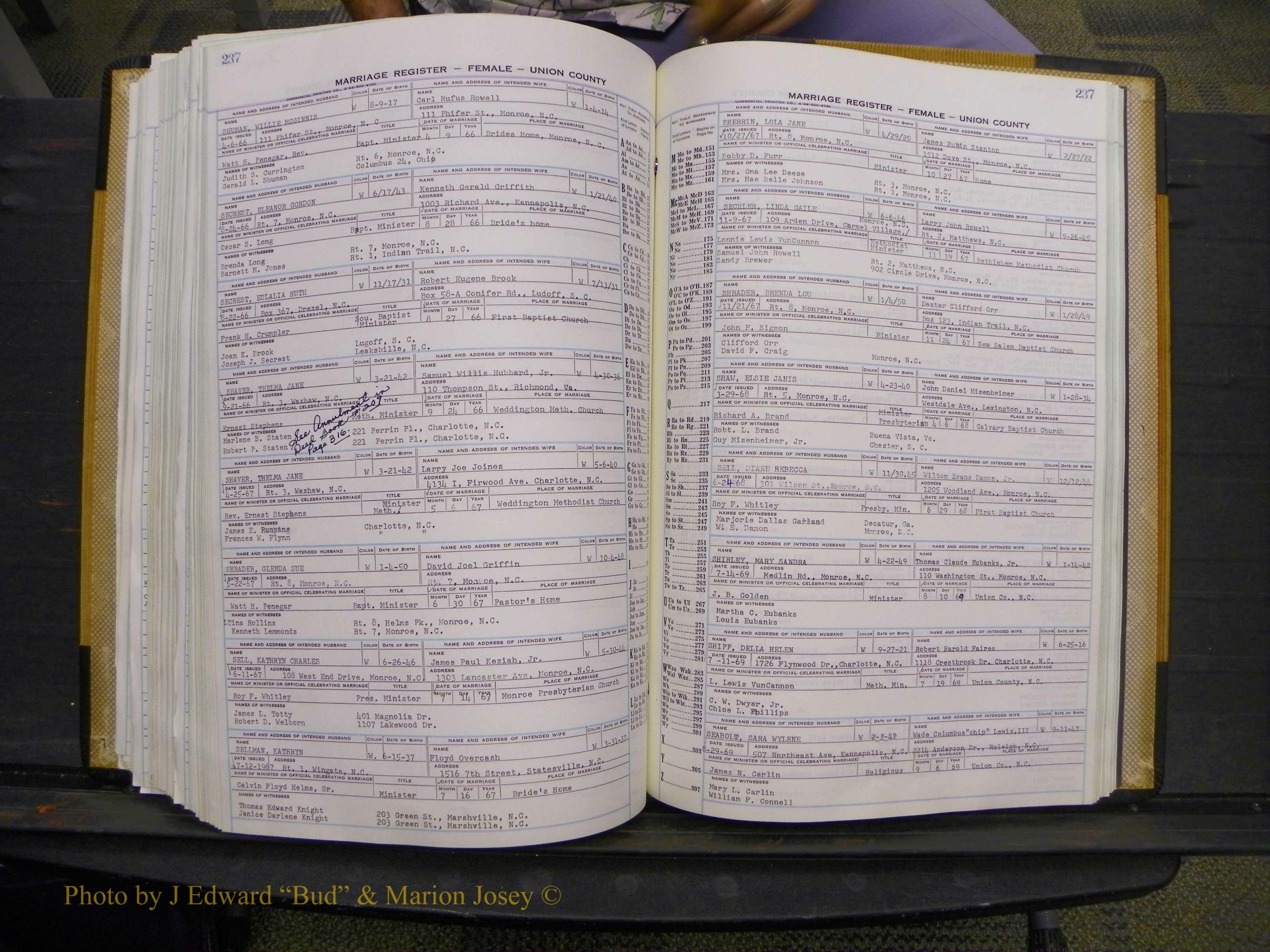 Union Co, NC Marriages Female Index, A-Z, 1966-1979 (264).JPG
