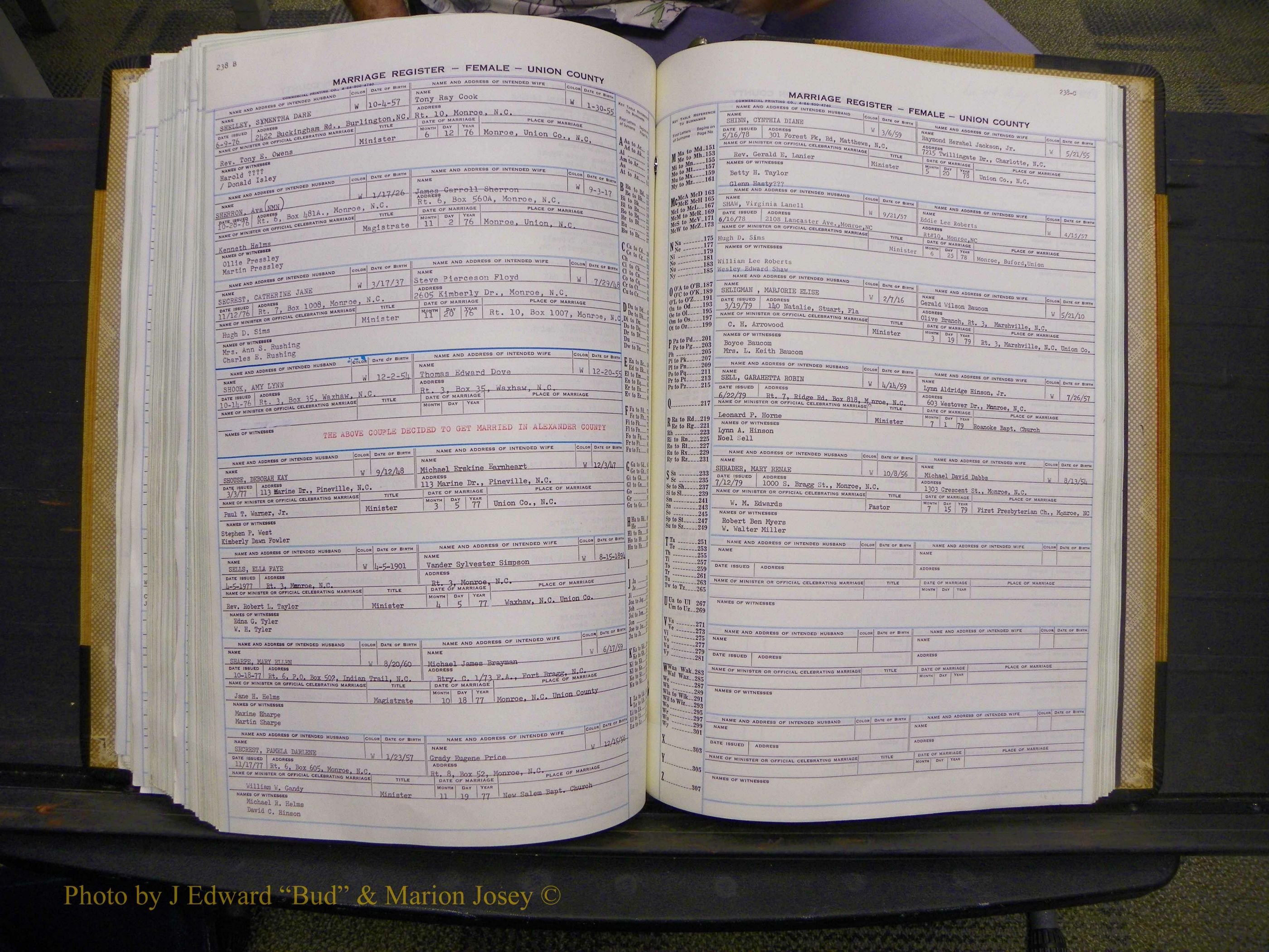 Union Co, NC Marriages Female Index, A-Z, 1966-1979 (265).JPG