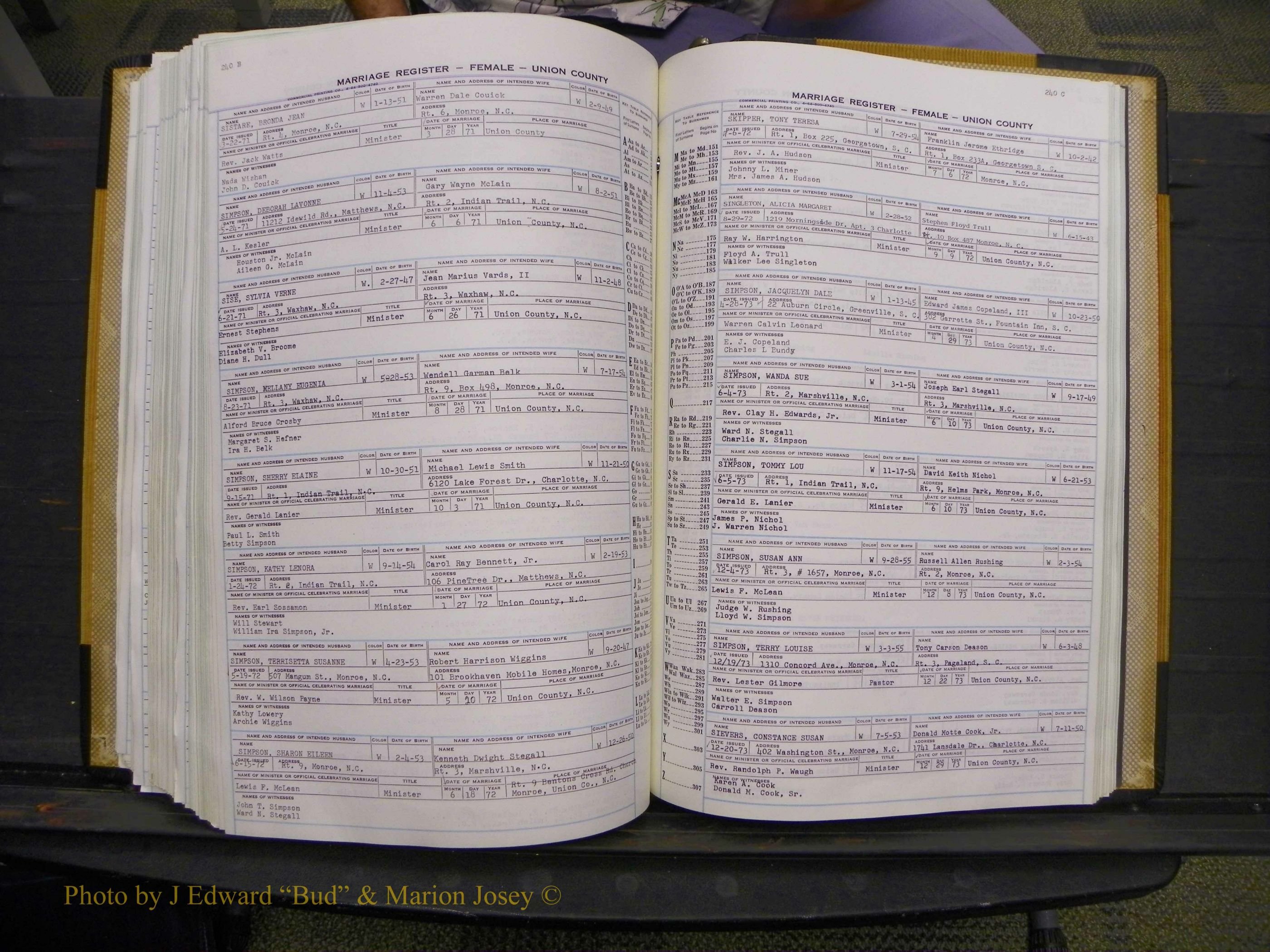 Union Co, NC Marriages Female Index, A-Z, 1966-1979 (268).JPG
