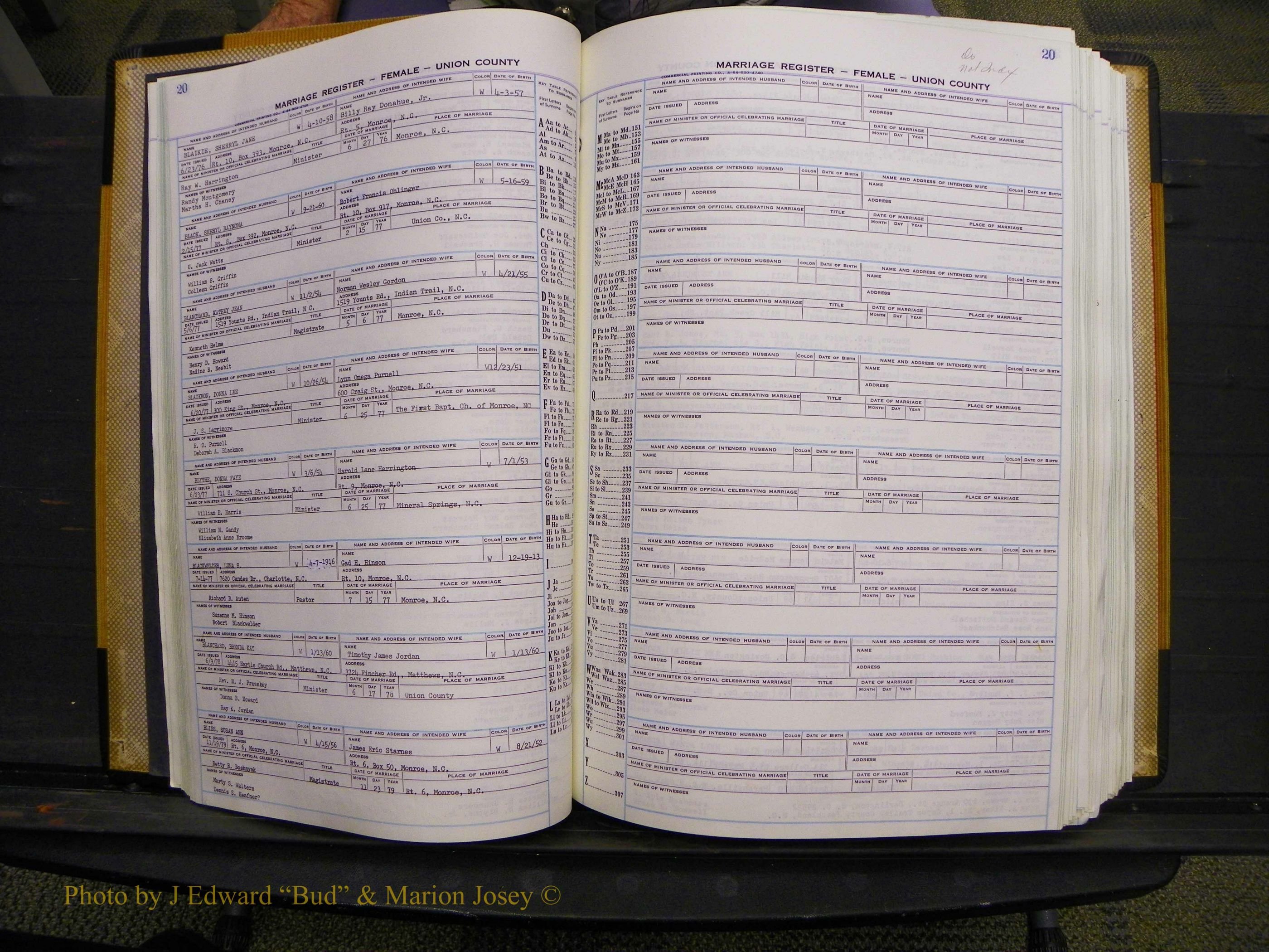 Union Co, NC Marriages Female Index, A-Z, 1966-1979 (27).JPG