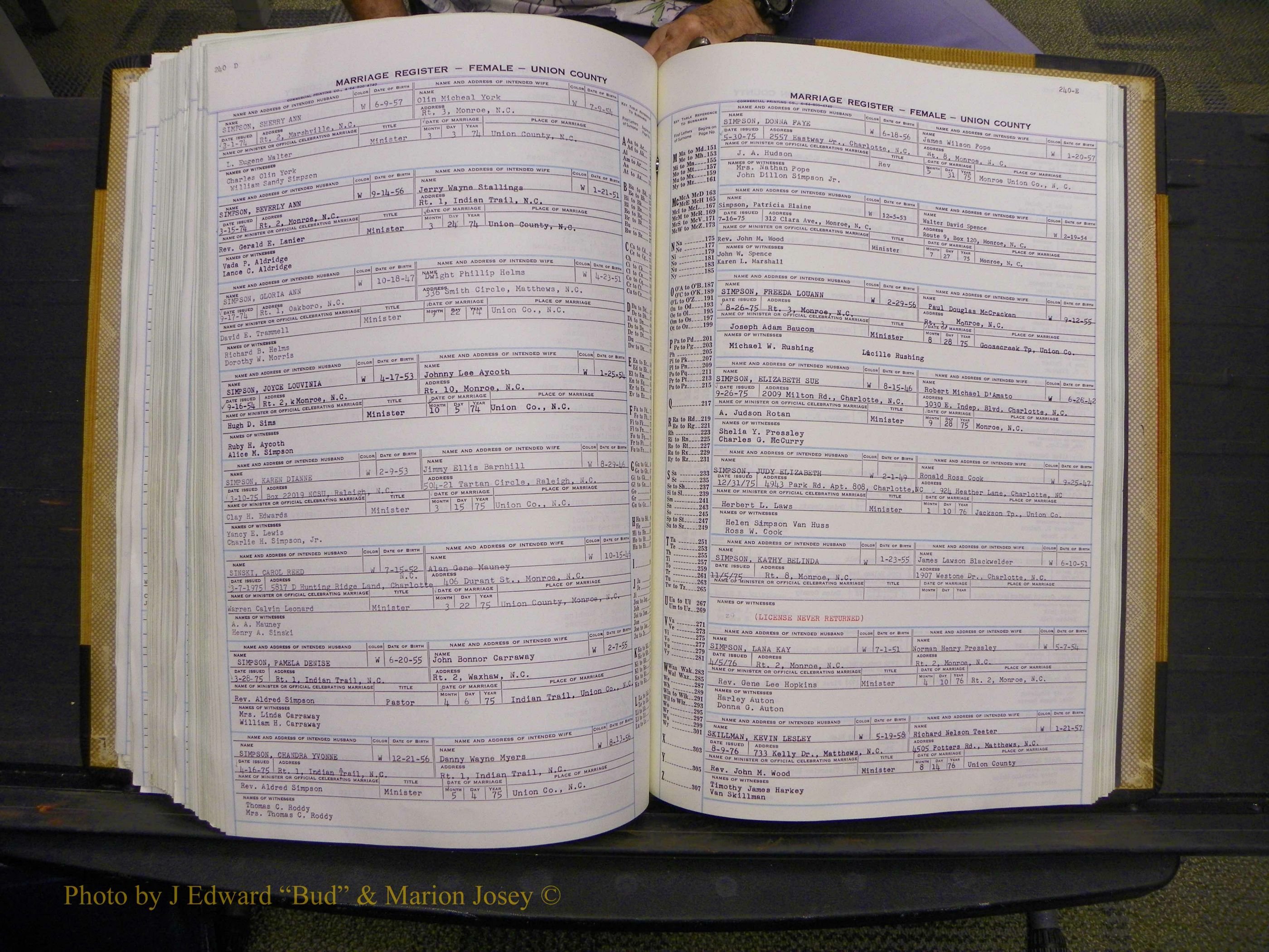 Union Co, NC Marriages Female Index, A-Z, 1966-1979 (270).JPG