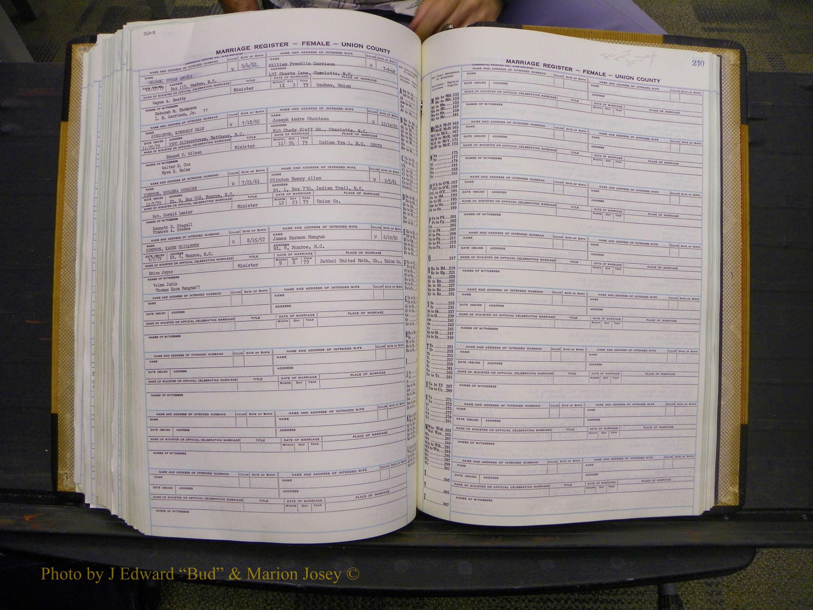 Union Co, NC Marriages Female Index, A-Z, 1966-1979 (271).JPG