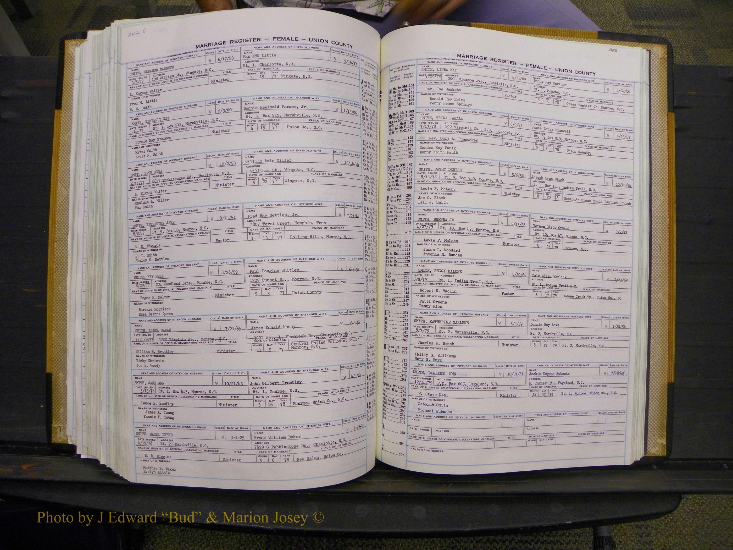 Union Co, NC Marriages Female Index, A-Z, 1966-1979 (274).JPG