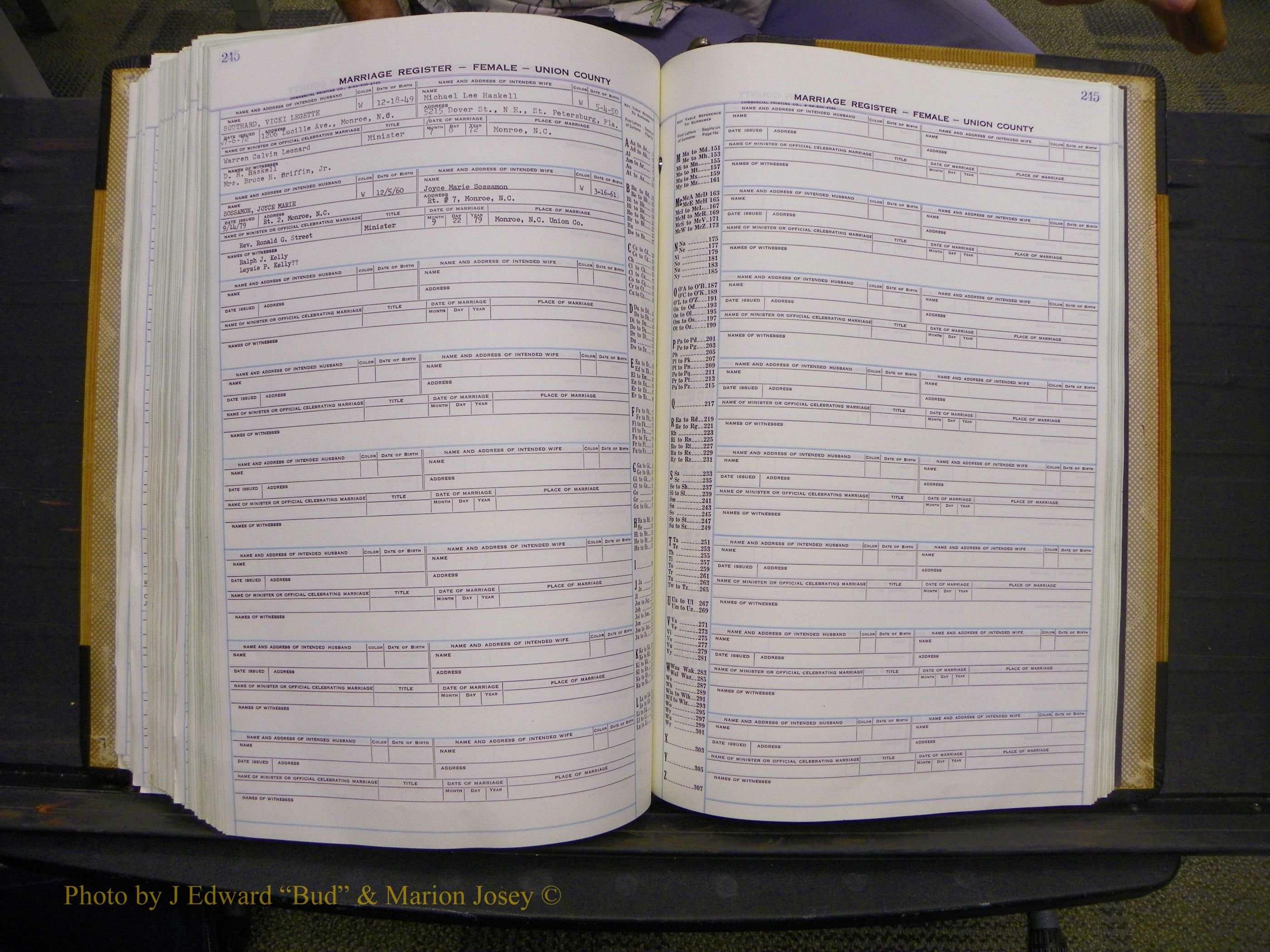 Union Co, NC Marriages Female Index, A-Z, 1966-1979 (277).JPG