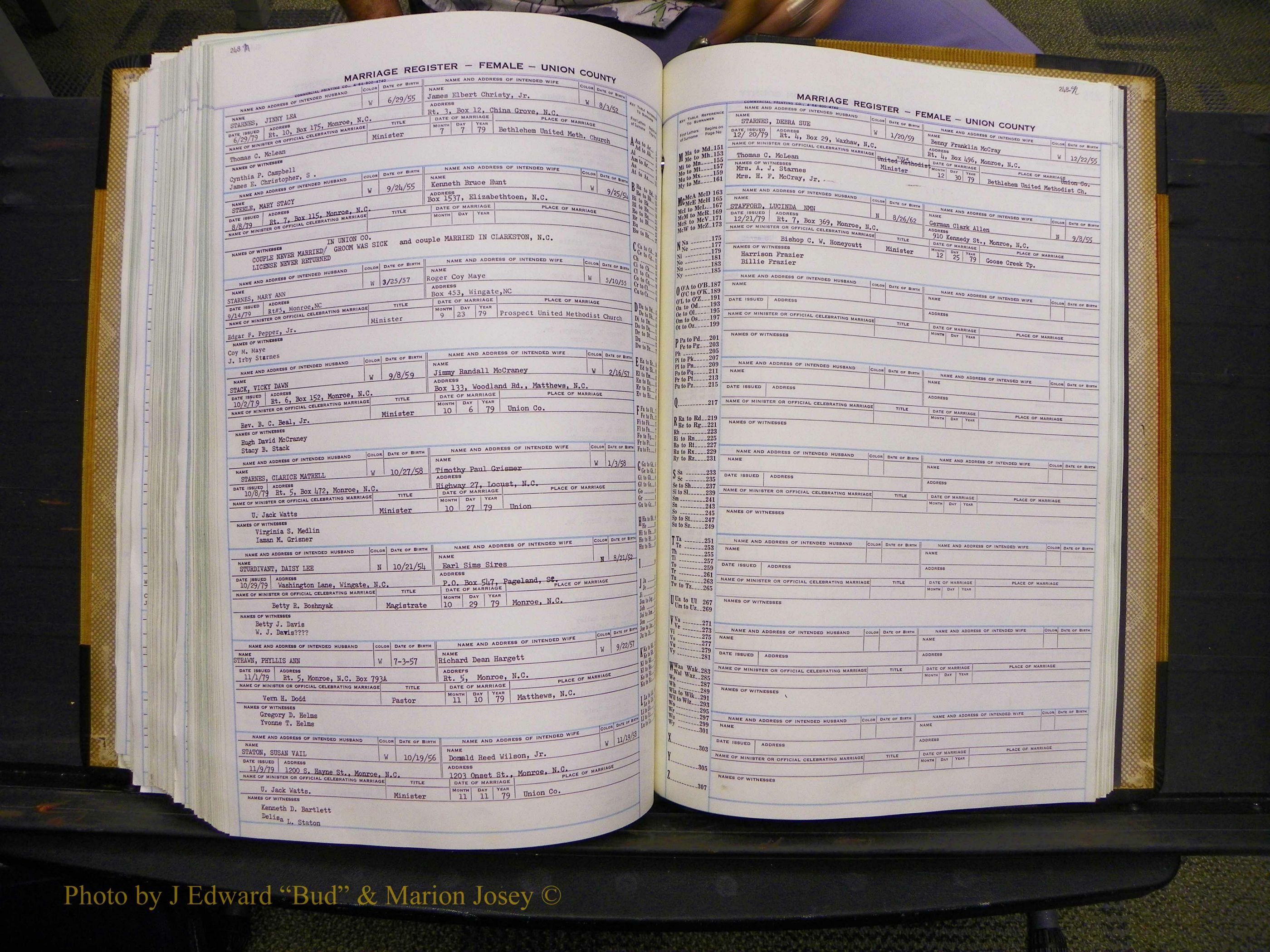 Union Co, NC Marriages Female Index, A-Z, 1966-1979 (285).JPG