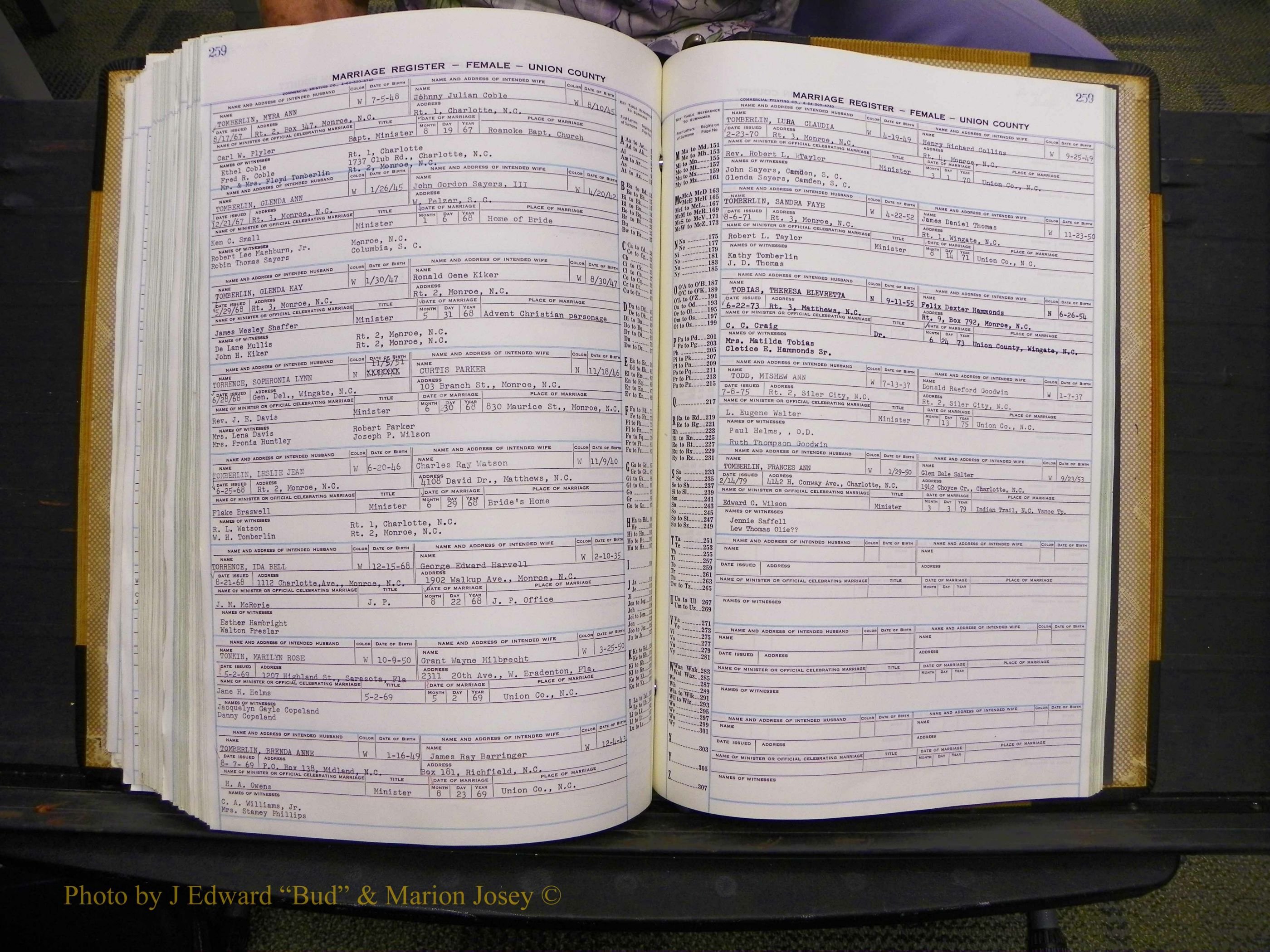 Union Co, NC Marriages Female Index, A-Z, 1966-1979 (297).JPG