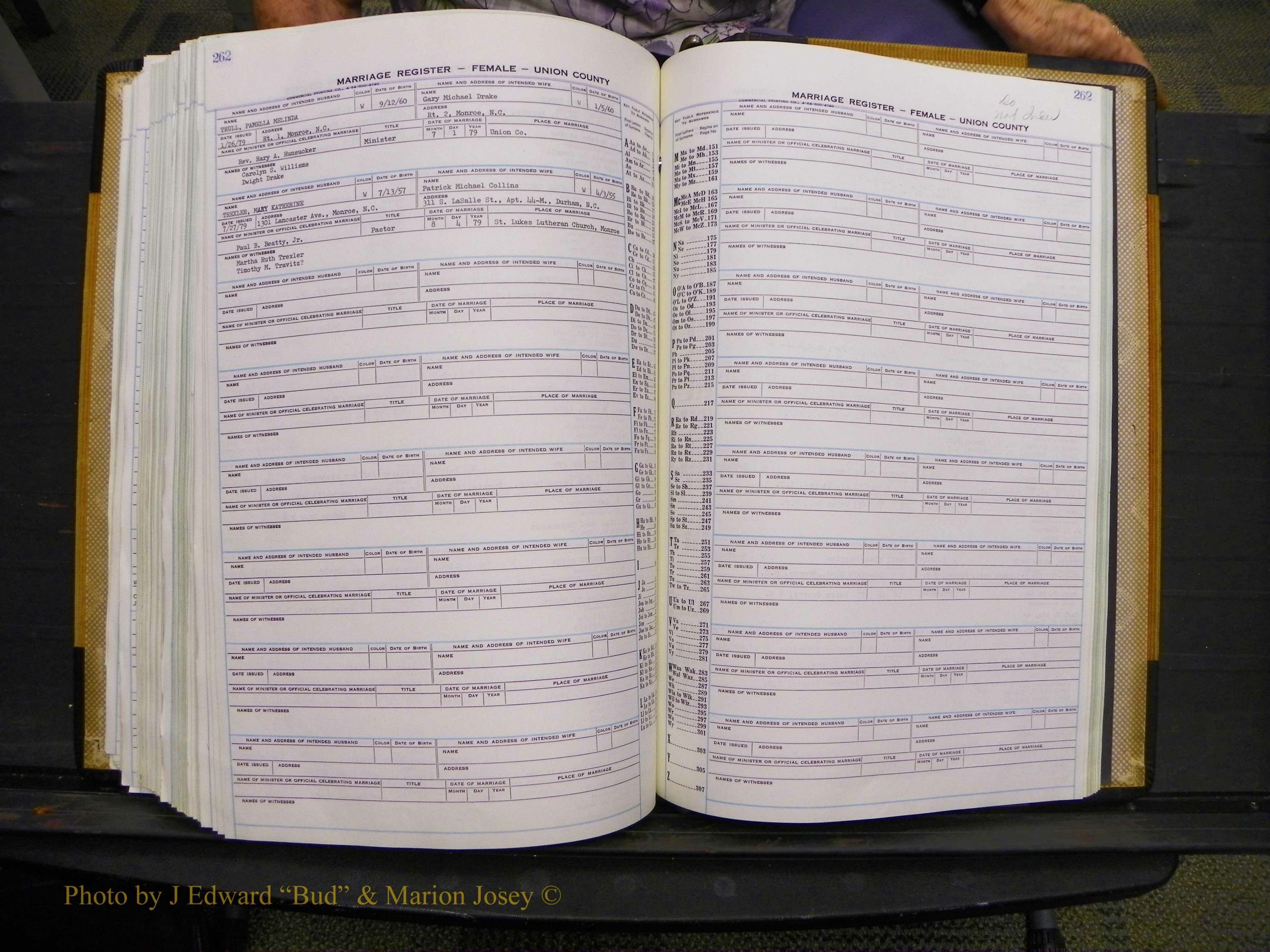 Union Co, NC Marriages Female Index, A-Z, 1966-1979 (299).JPG