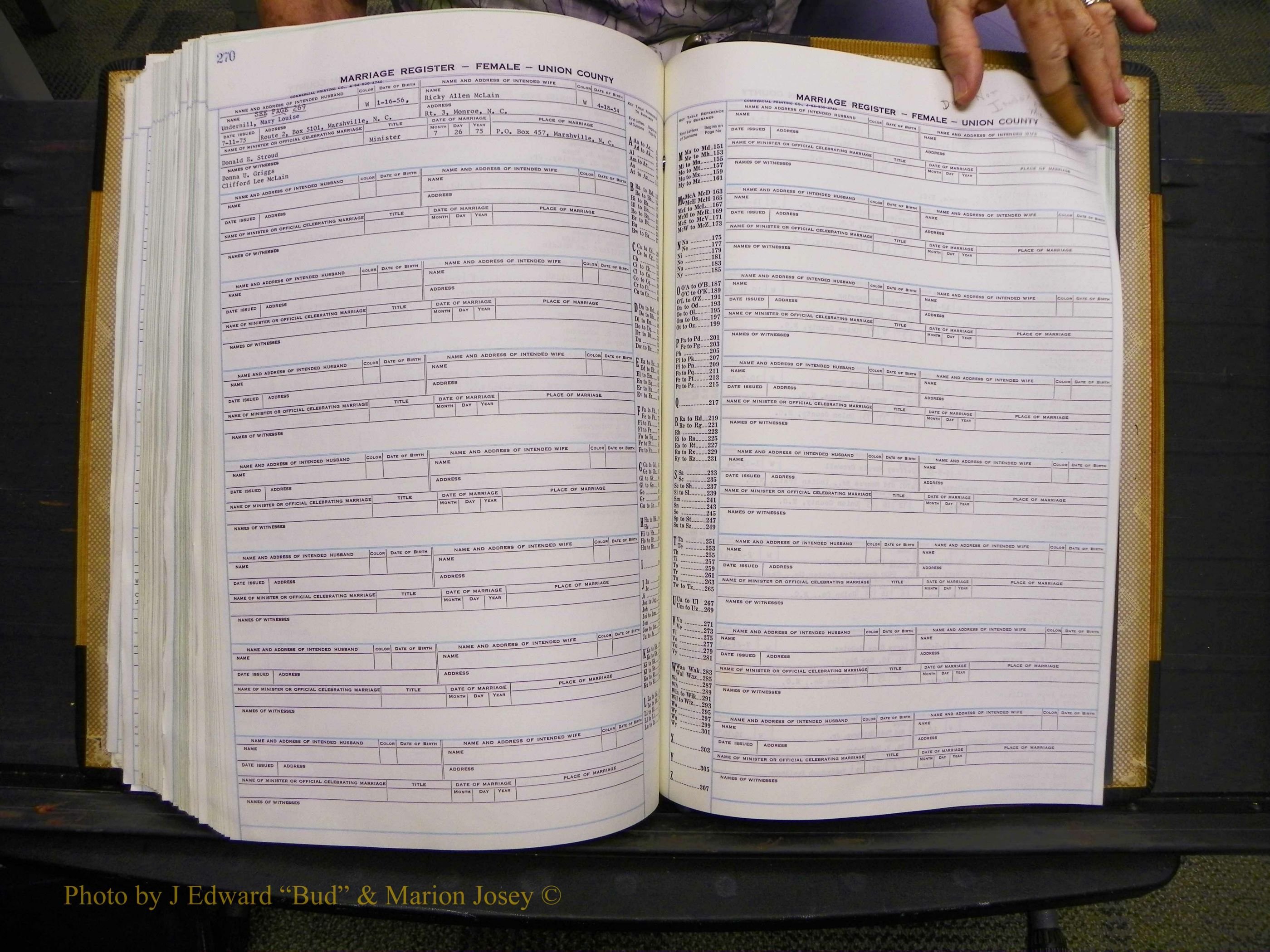 Union Co, NC Marriages Female Index, A-Z, 1966-1979 (305).JPG