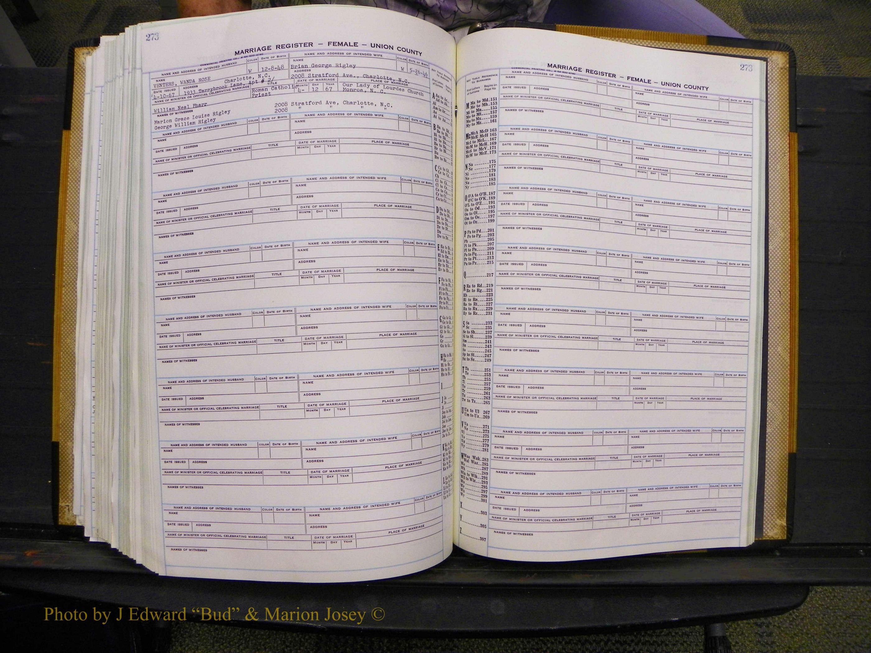 Union Co, NC Marriages Female Index, A-Z, 1966-1979 (307).JPG