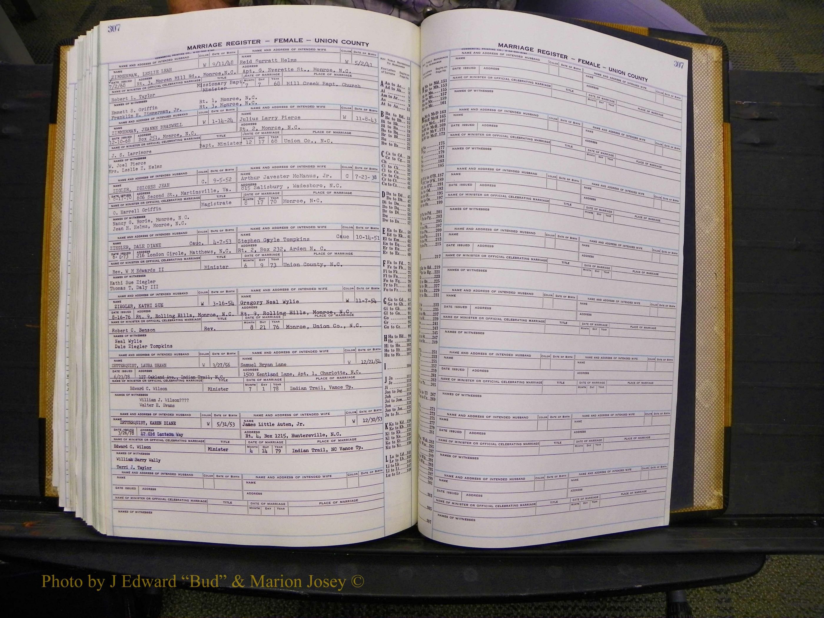 Union Co, NC Marriages Female Index, A-Z, 1966-1979 (330).JPG