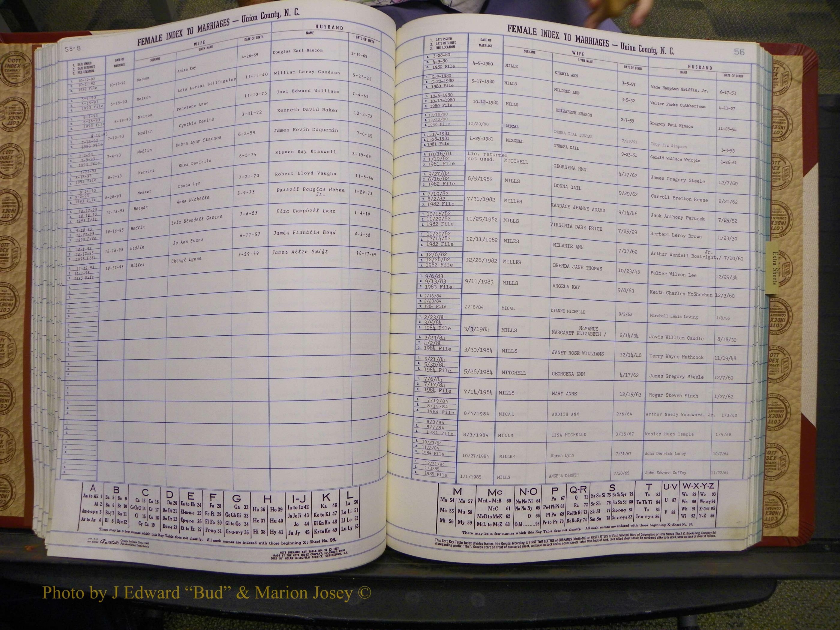 Union Co, NC Marriages Female Index, A-Z, 1980-1993 (121).JPG