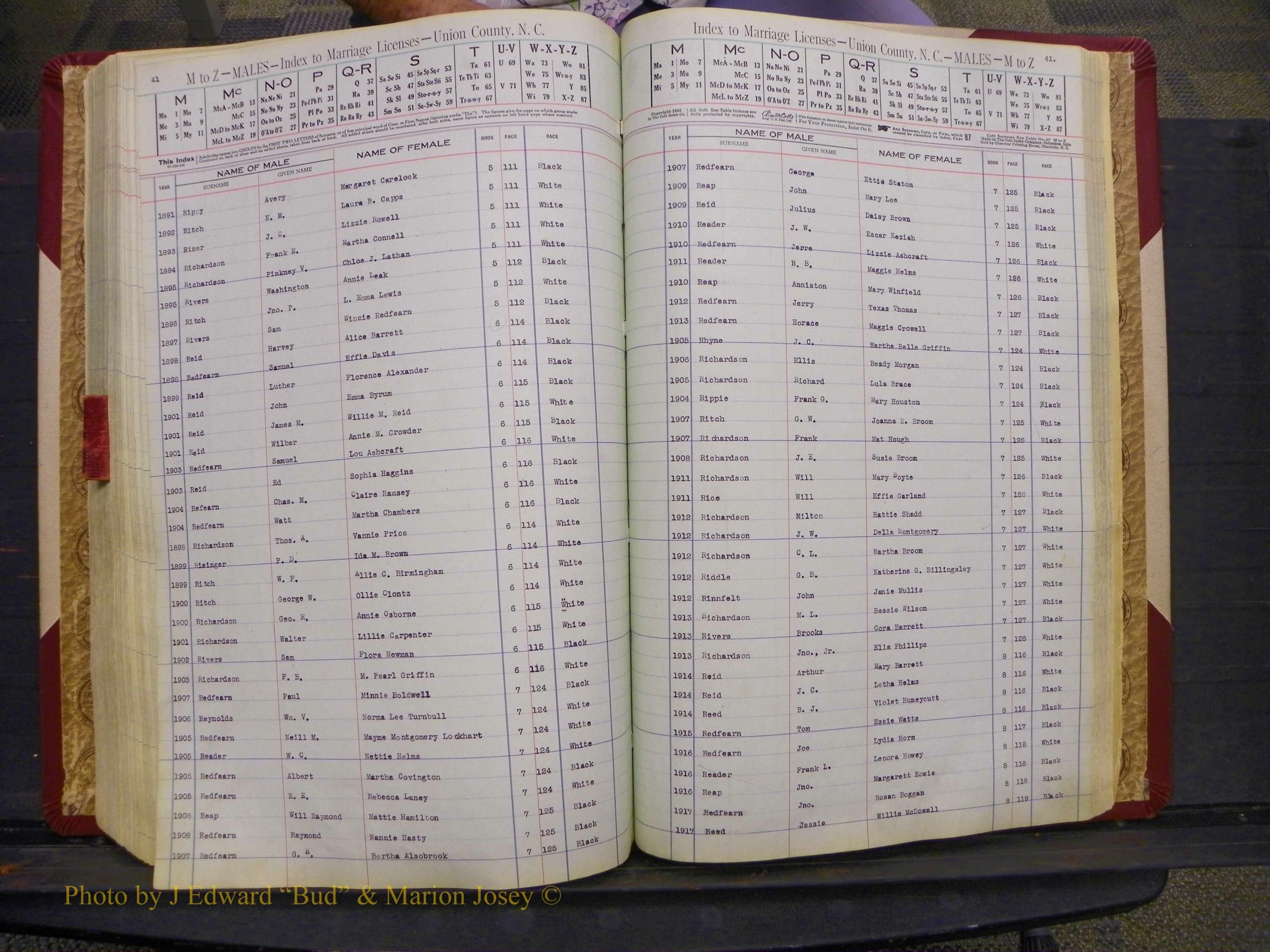 Union Co, NC Marriages Male Index, A-Z, 1842-1936 (195).JPG