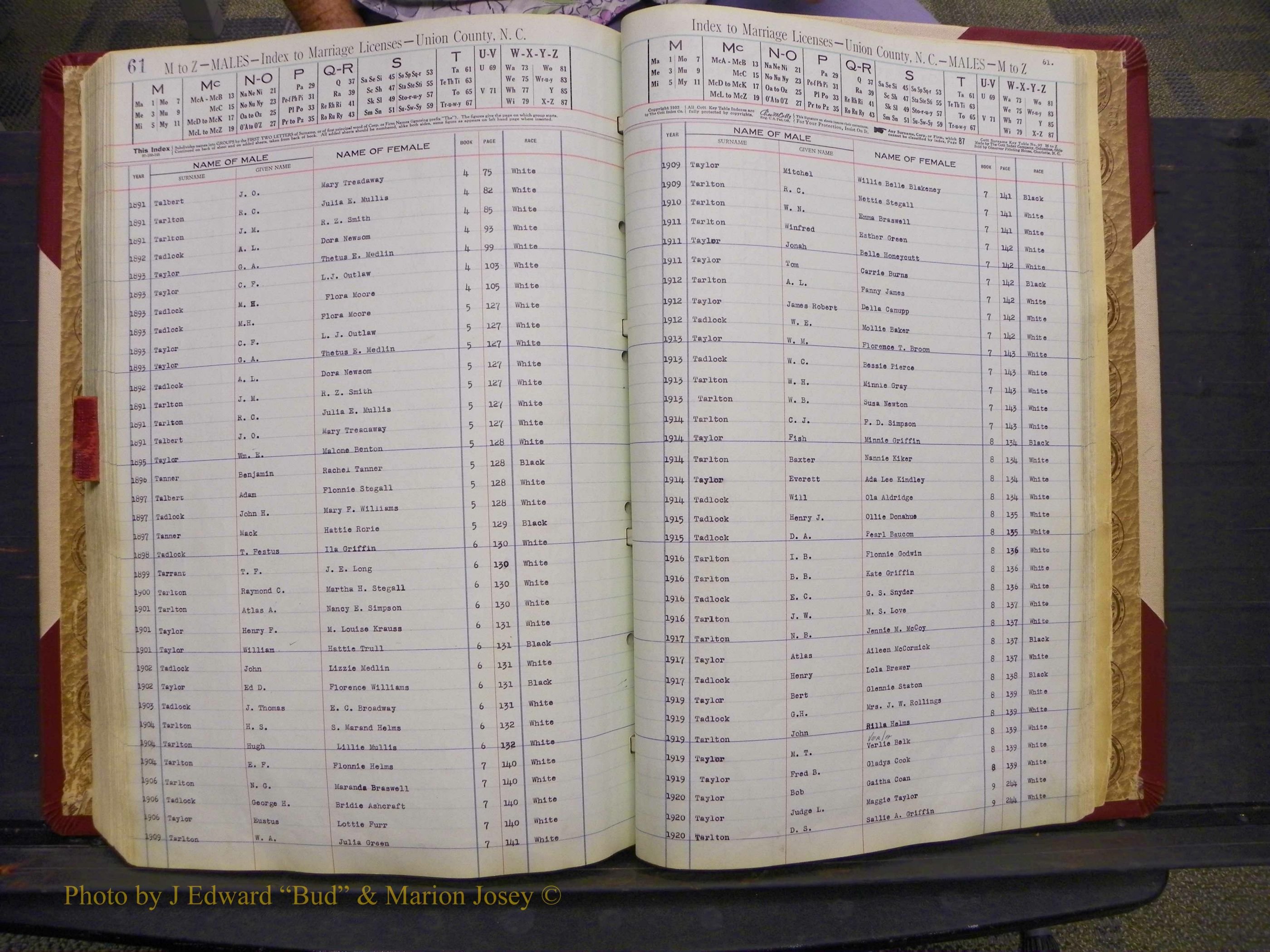 Union Co, NC Marriages Male Index, A-Z, 1842-1936 (226).JPG