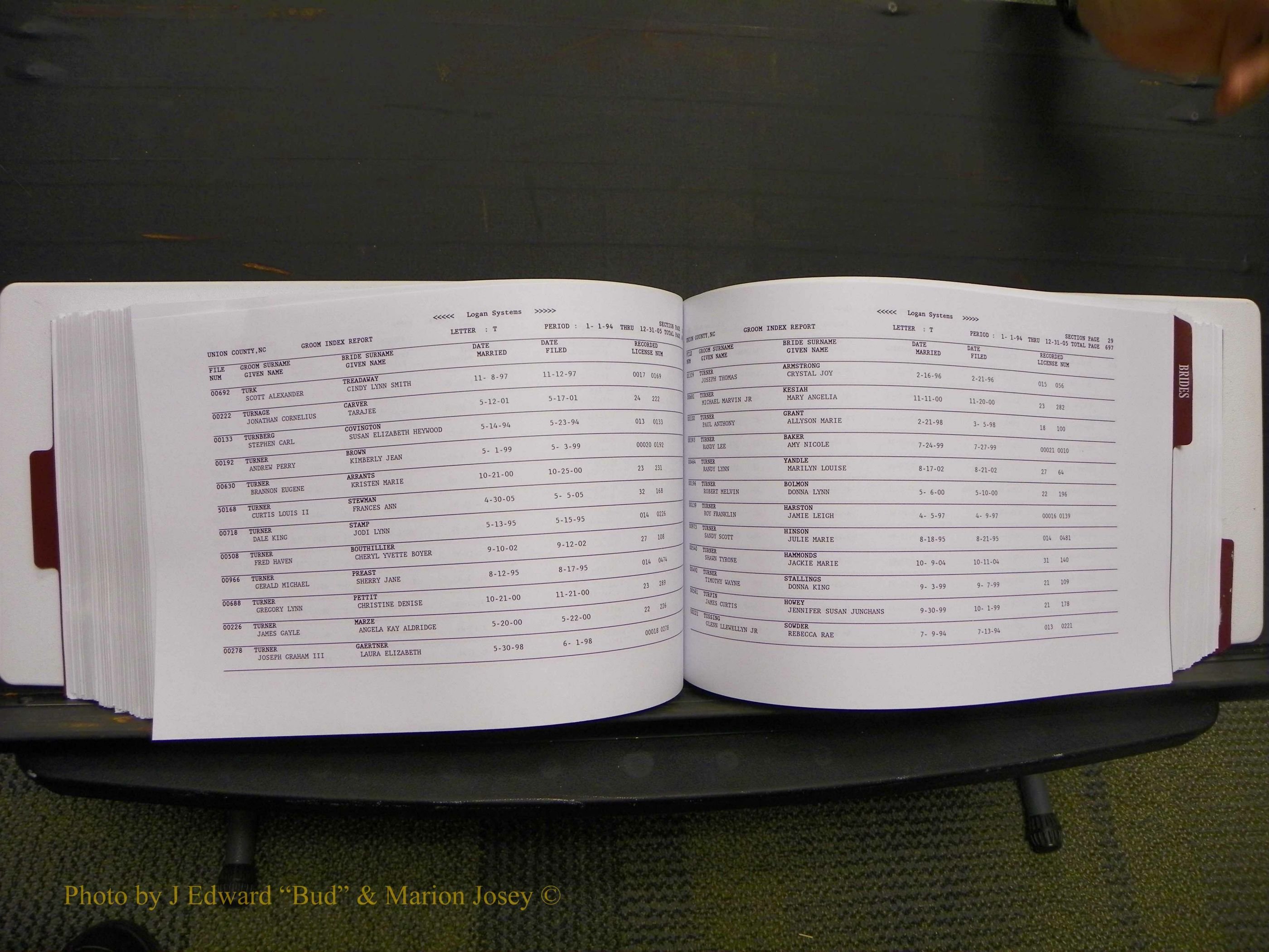 Union Co, NC Marriages Male & Female Index, 1993-2005 (354).JPG