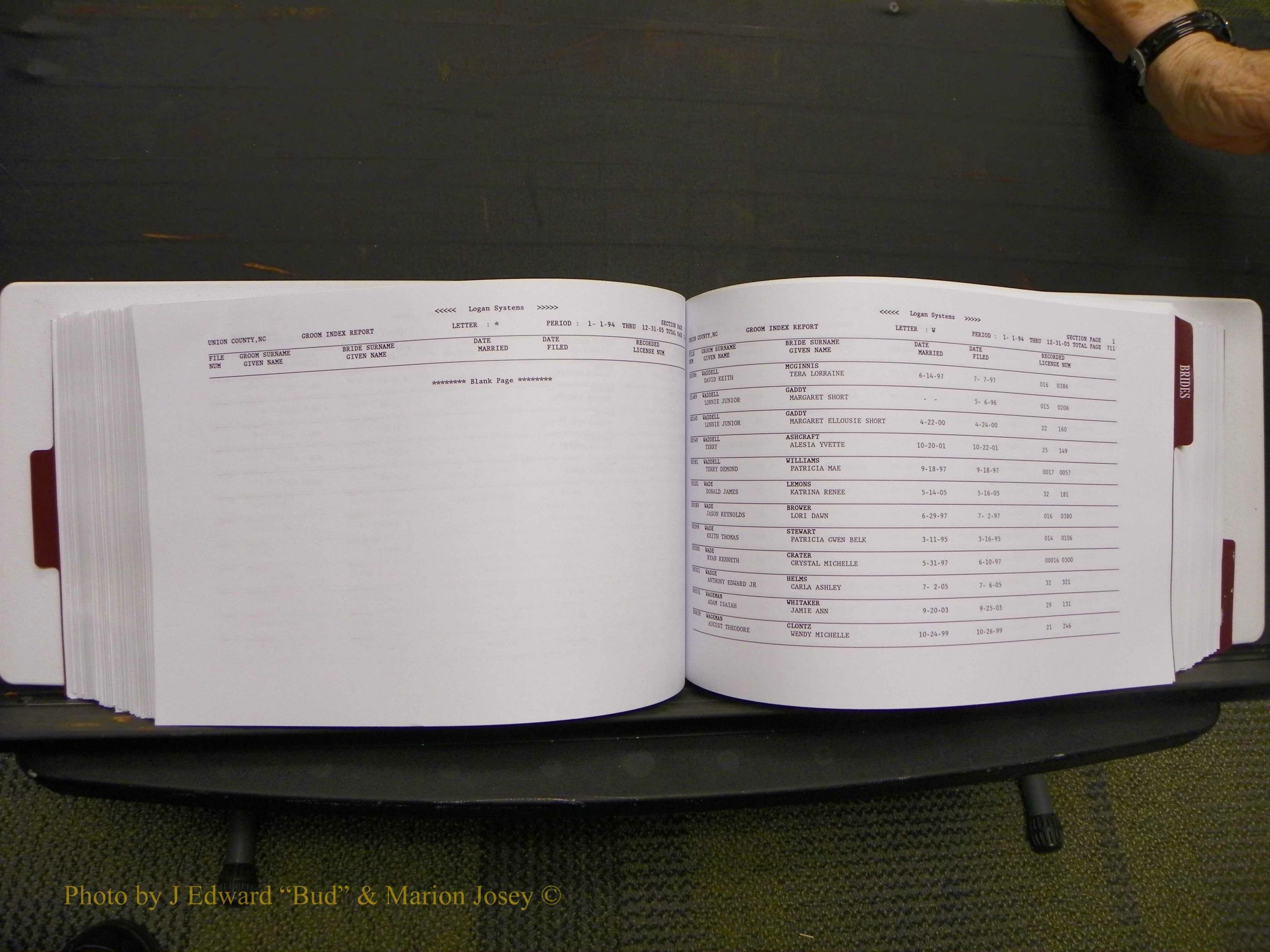 Union Co, NC Marriages Male & Female Index, 1993-2005 (361).JPG