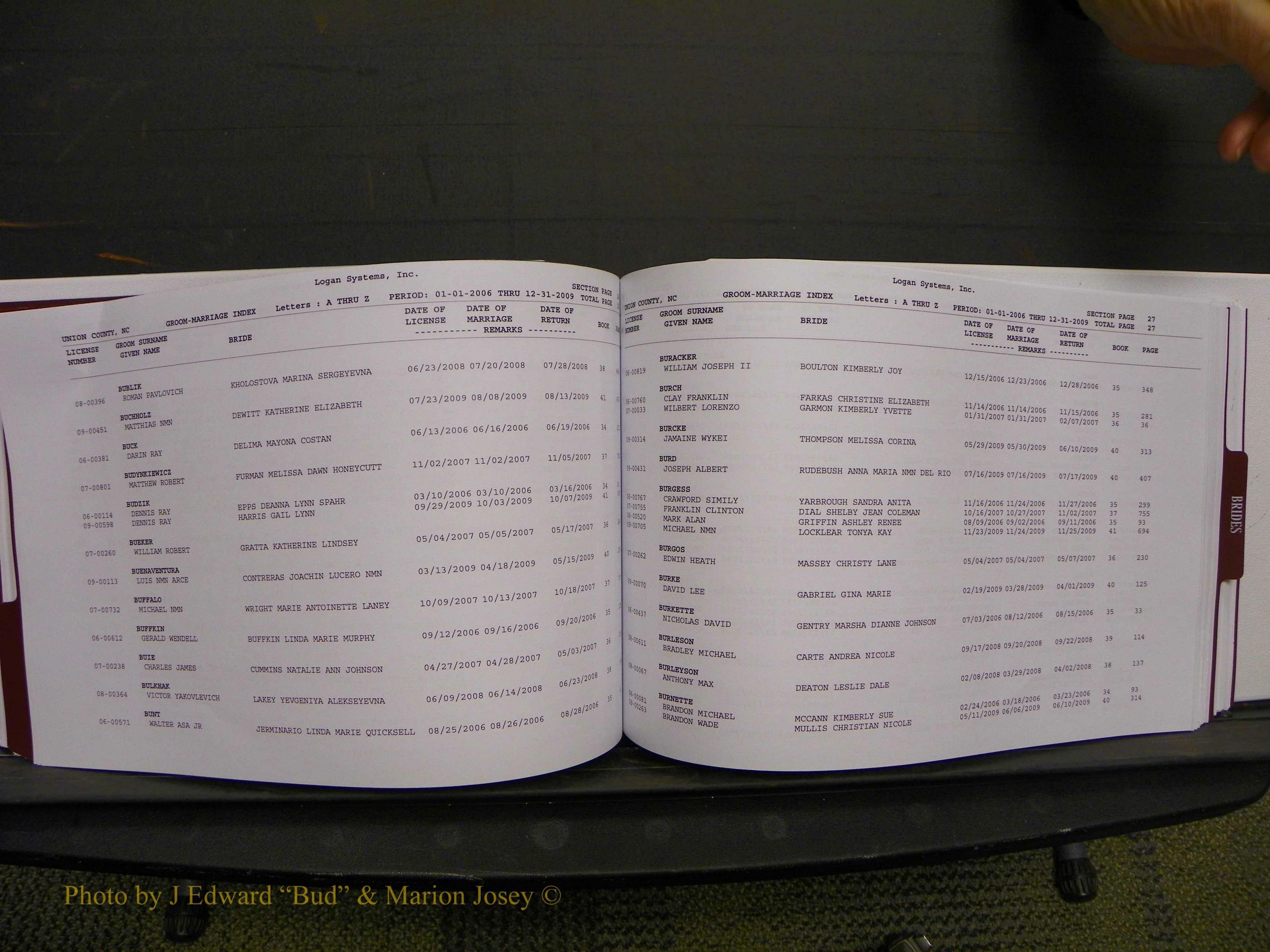 Union Co, NC Marriages Male & Female Index, 2006-2010 (141).JPG