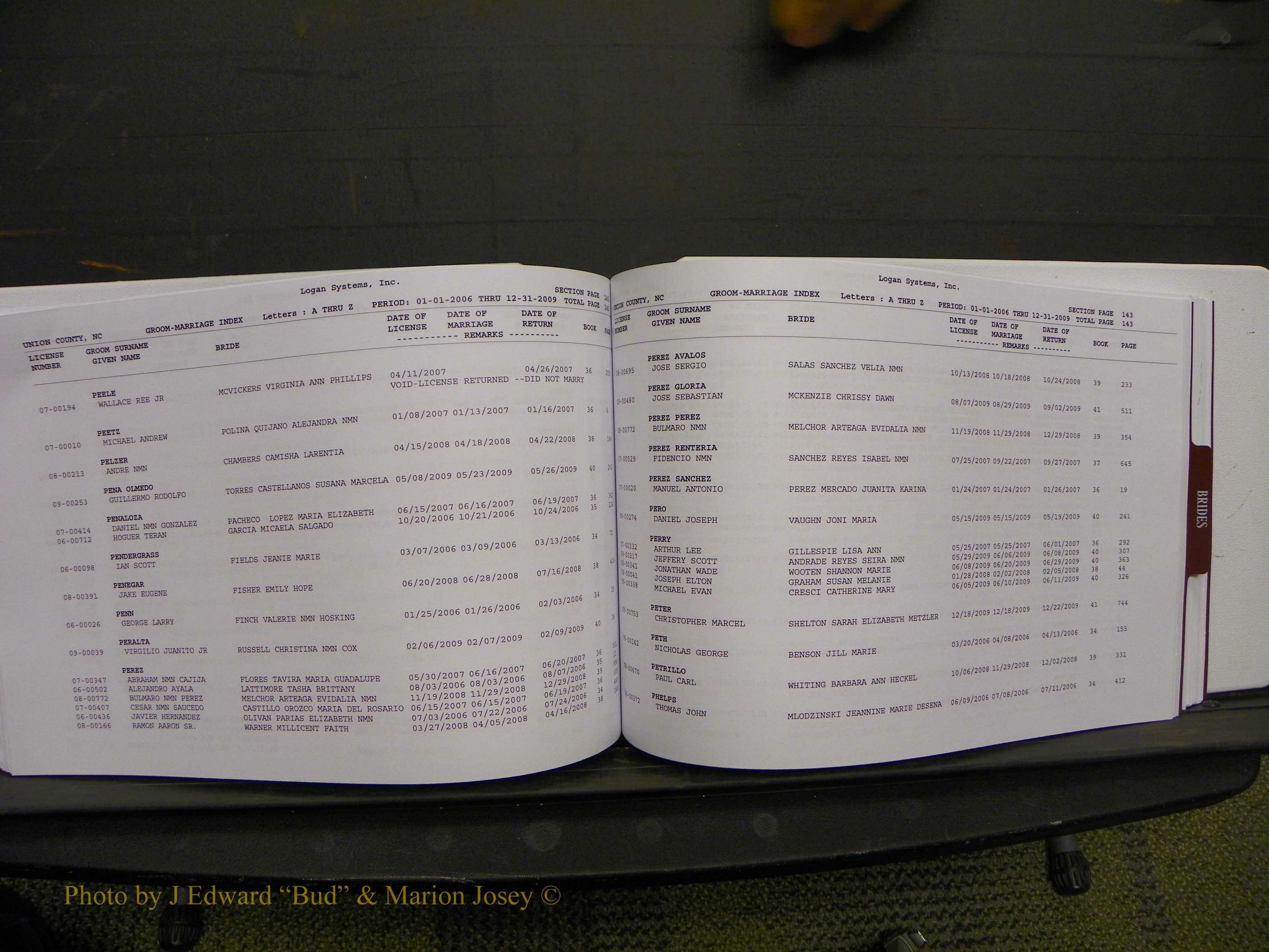 Union Co, NC Marriages Male & Female Index, 2006-2010 (199).JPG