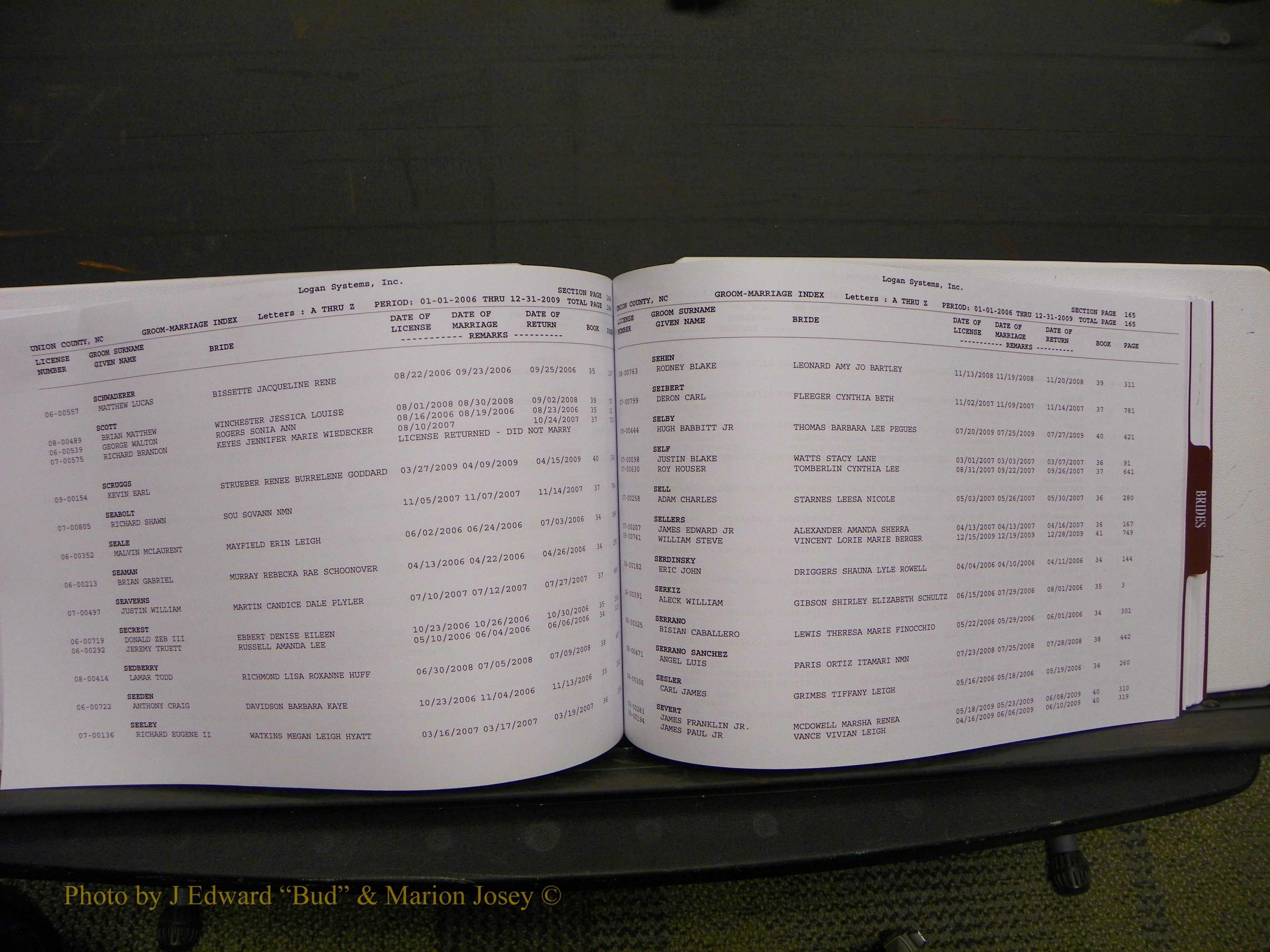 Union Co, NC Marriages Male & Female Index, 2006-2010 (210).JPG