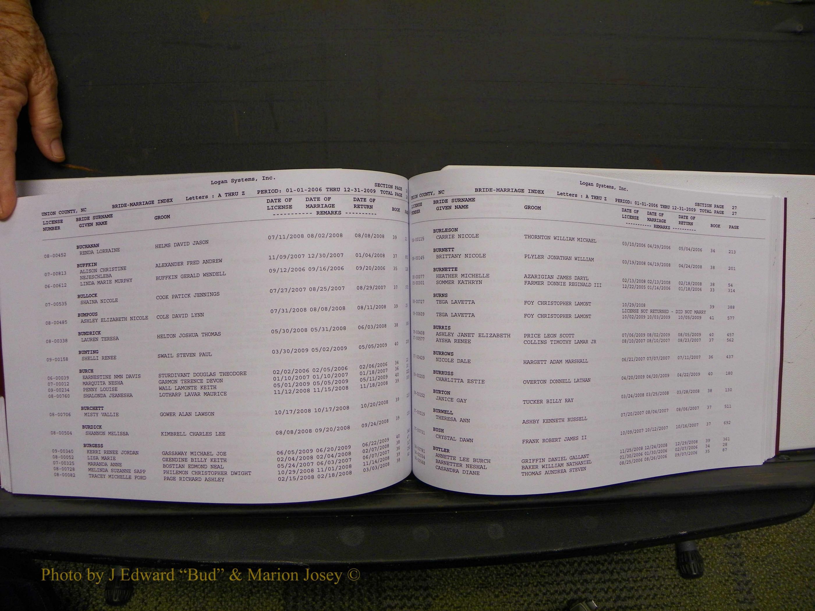 Union Co, NC Marriages Male & Female Index, 2006-2010 (244).JPG
