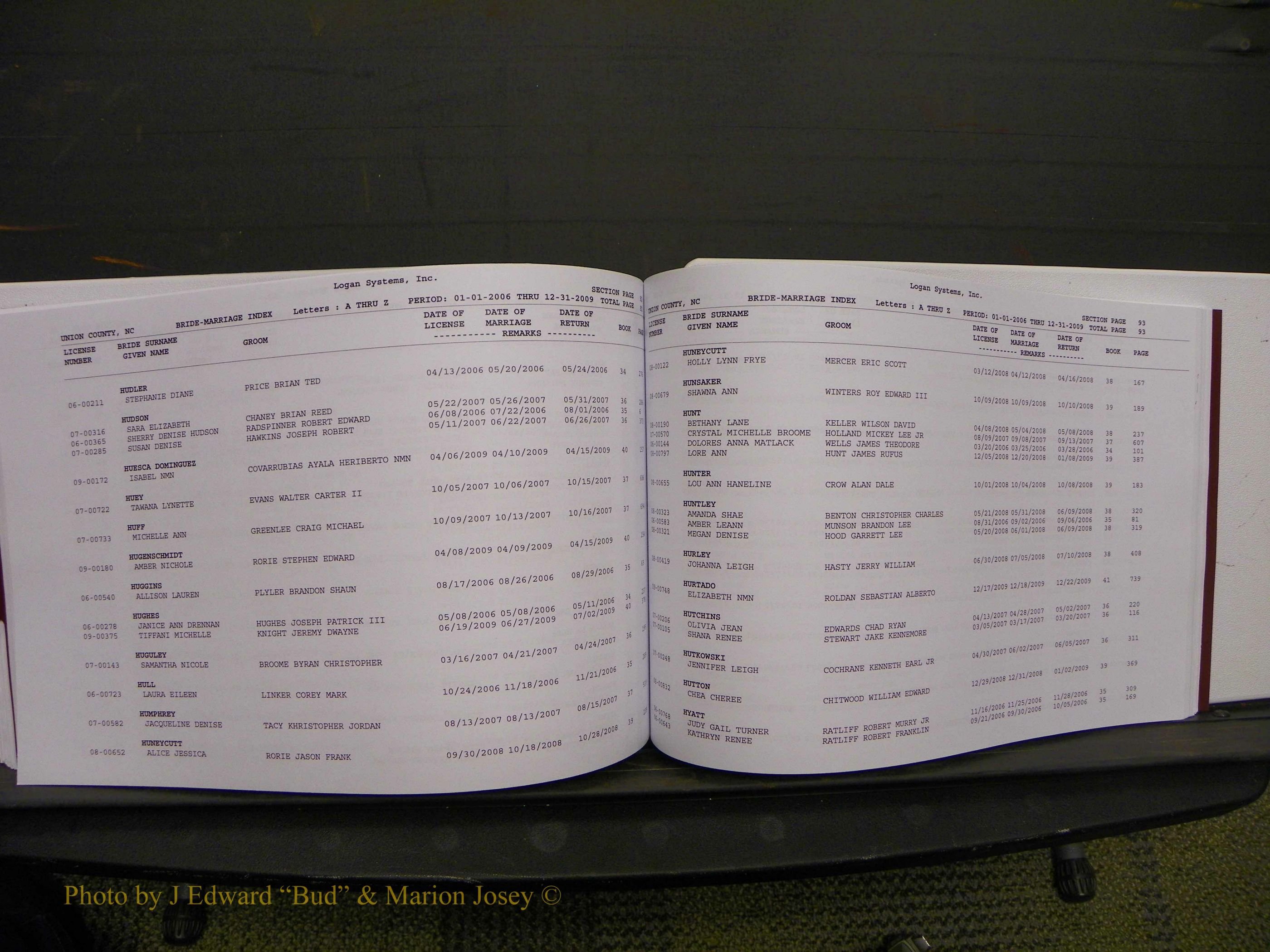 Union Co, NC Marriages Male & Female Index, 2006-2010 (277).JPG