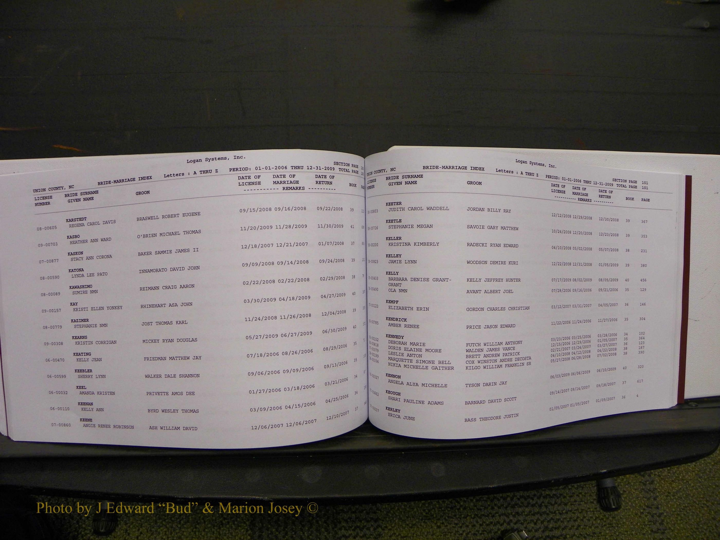 Union Co, NC Marriages Male & Female Index, 2006-2010 (281).JPG