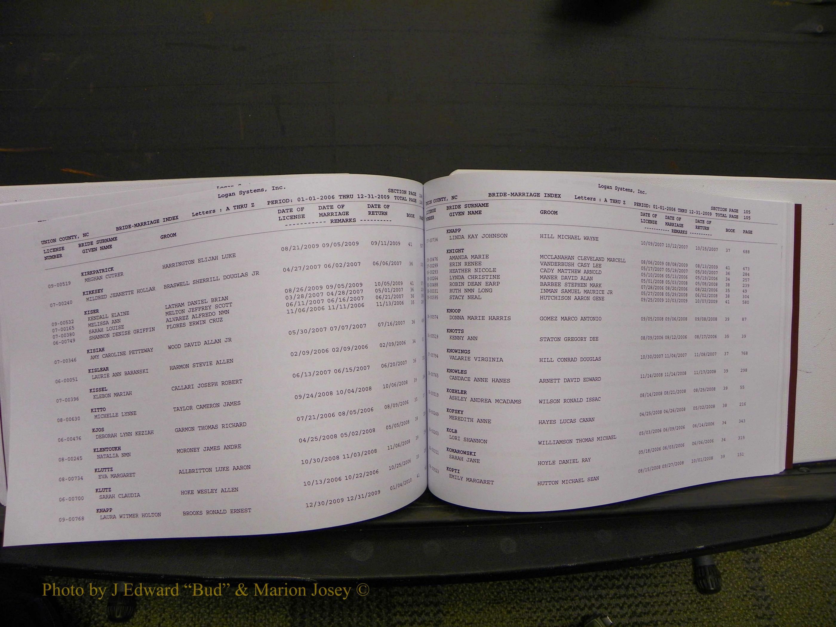 Union Co, NC Marriages Male & Female Index, 2006-2010 (283).JPG