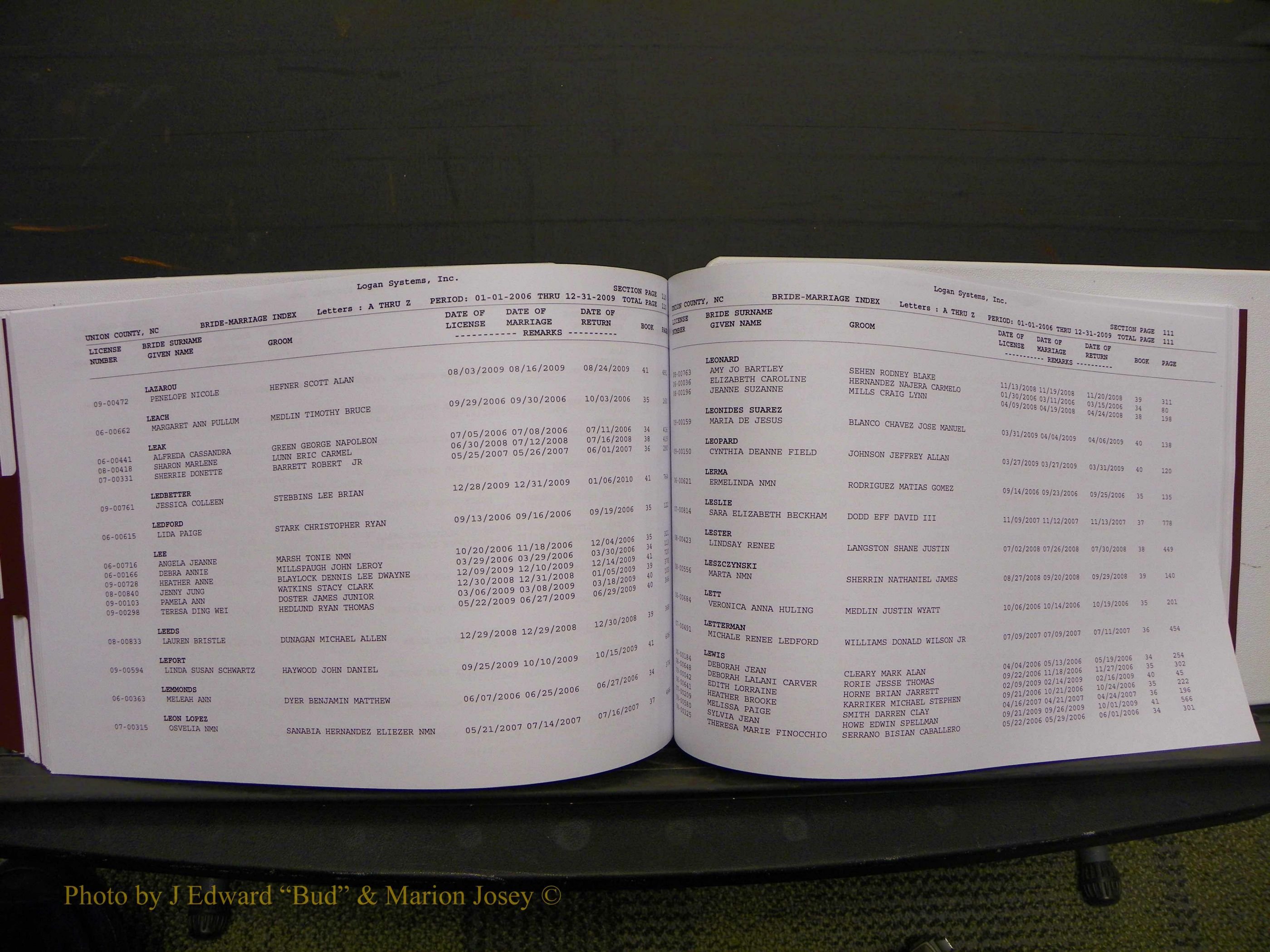Union Co, NC Marriages Male & Female Index, 2006-2010 (286).JPG