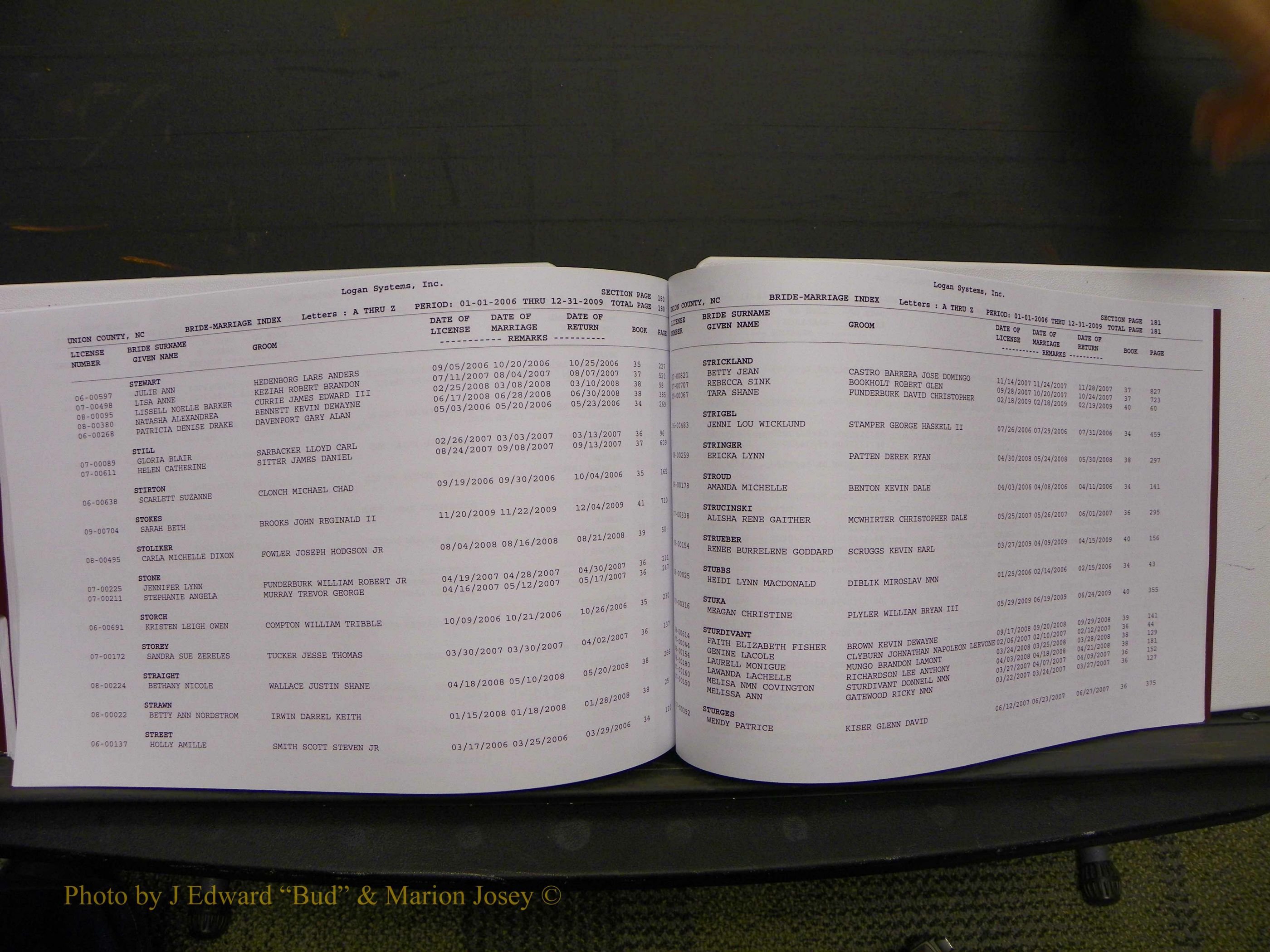 Union Co, NC Marriages Male & Female Index, 2006-2010 (321).JPG