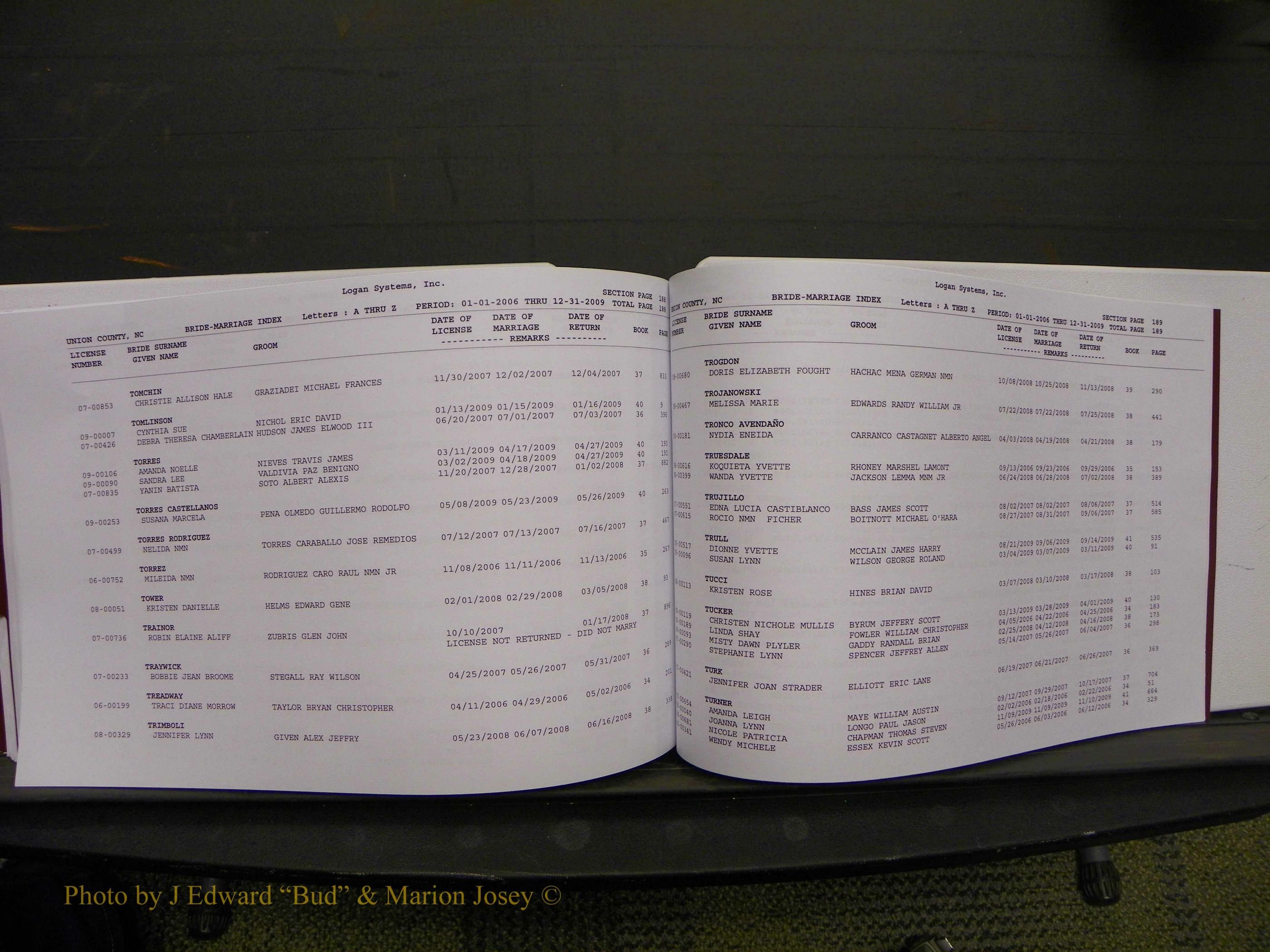 Union Co, NC Marriages Male & Female Index, 2006-2010 (325).JPG