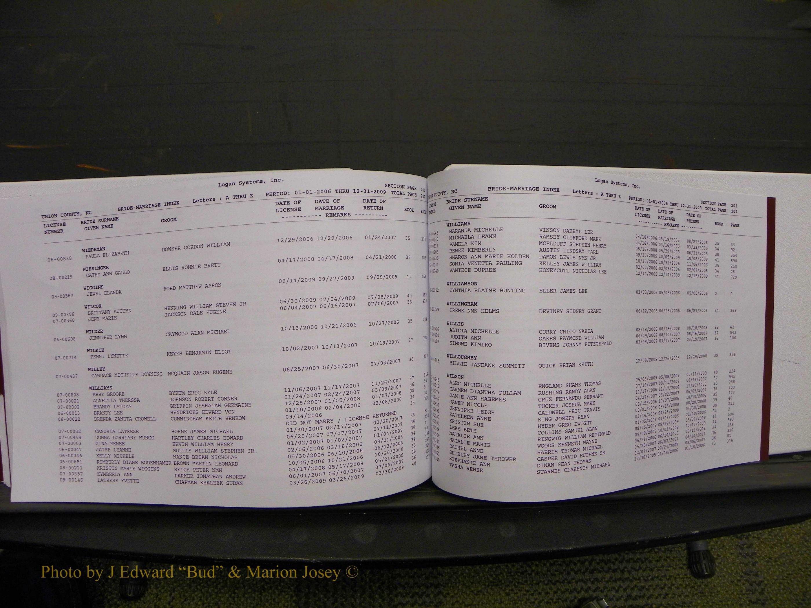 Union Co, NC Marriages Male & Female Index, 2006-2010 (331).JPG