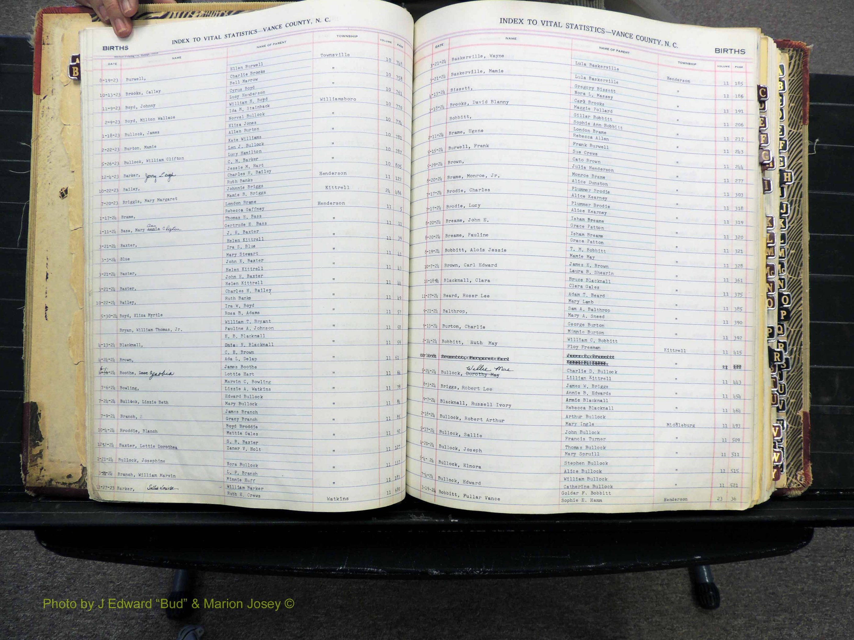 Vance Co, NC, Births & Deaths, A-Z, 1913-1925 (121).JPG