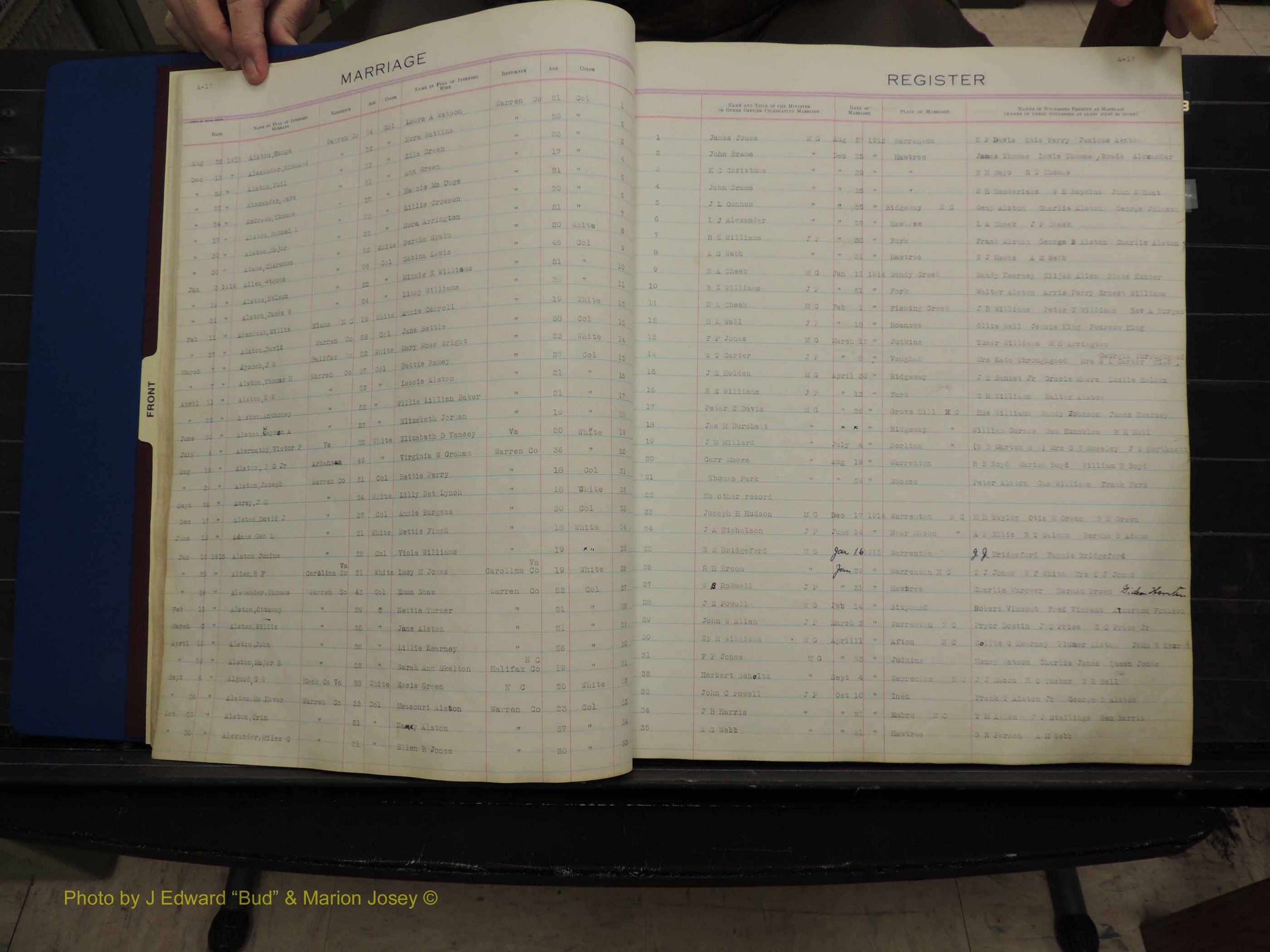 Warren Co, NC, Marriages, A-G, 1867-1978 (117).JPG