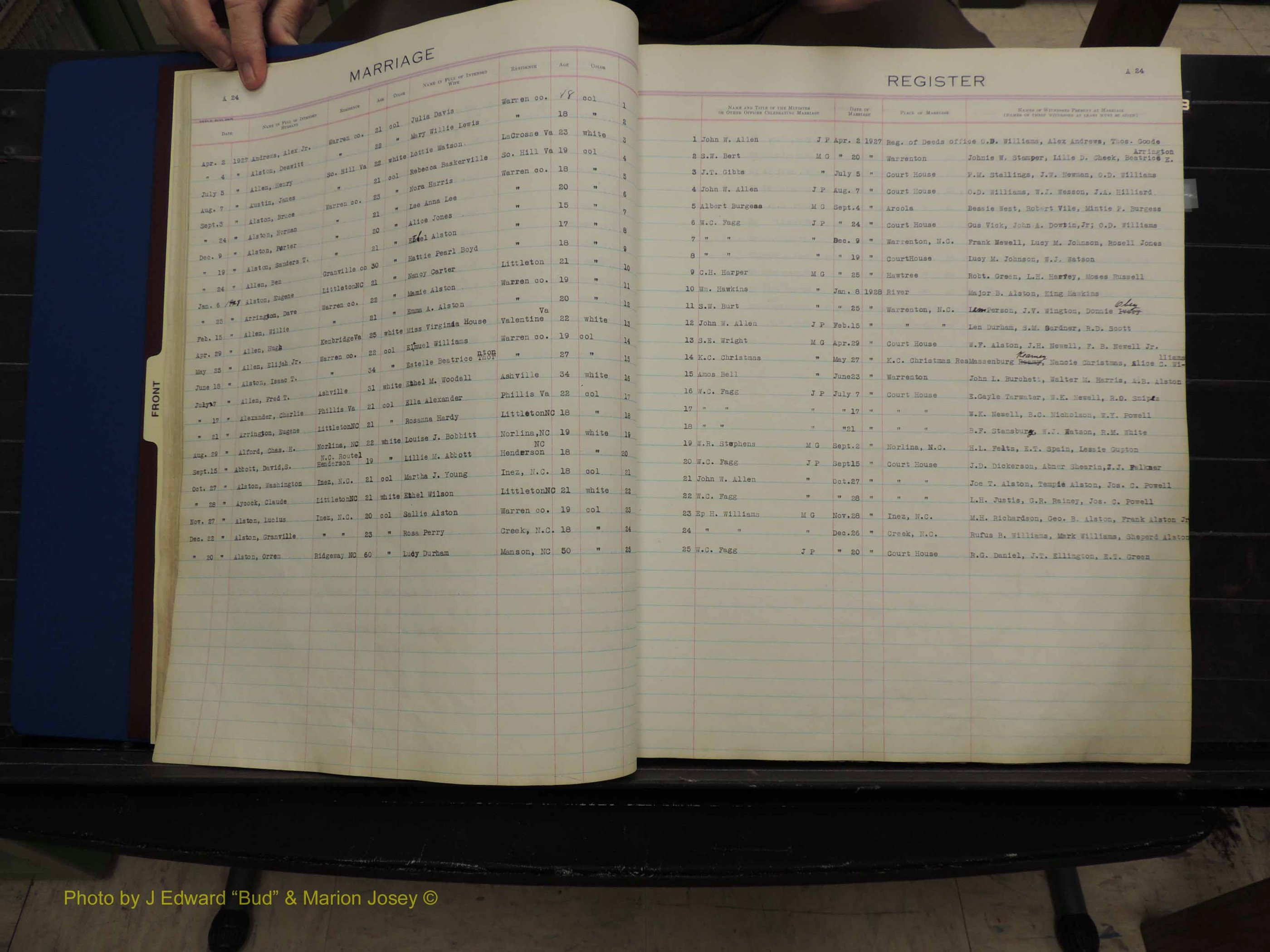 Warren Co, NC, Marriages, A-G, 1867-1978 (124).JPG