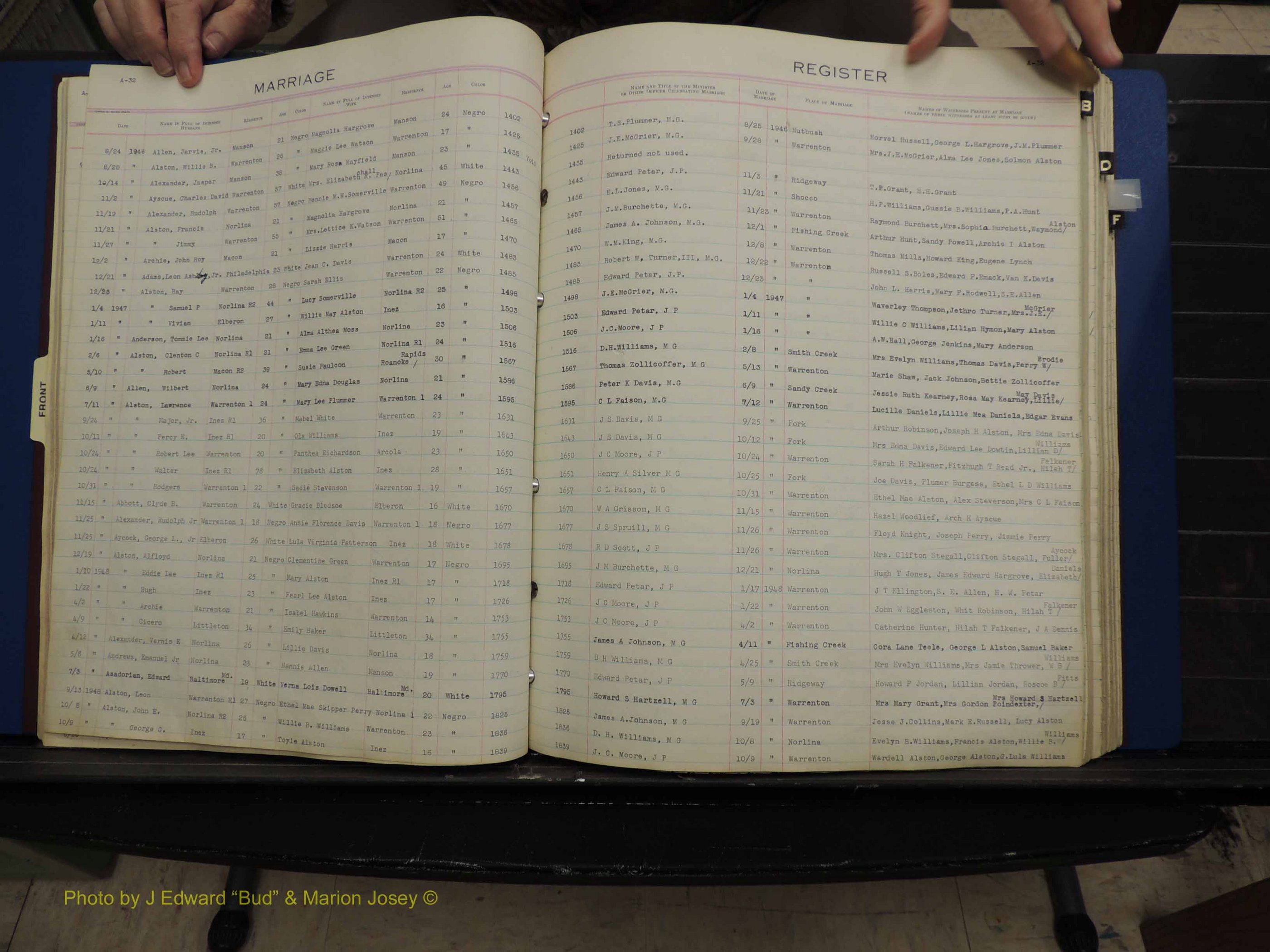 Warren Co, NC, Marriages, A-G, 1867-1978 (132).JPG