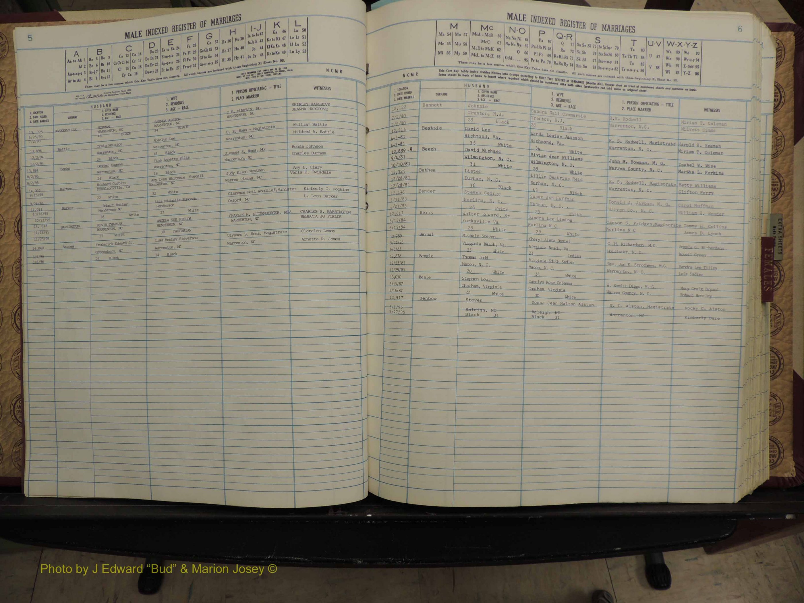 Warren Co, NC, Marriages, A-Z, 1979-1995 (108).JPG