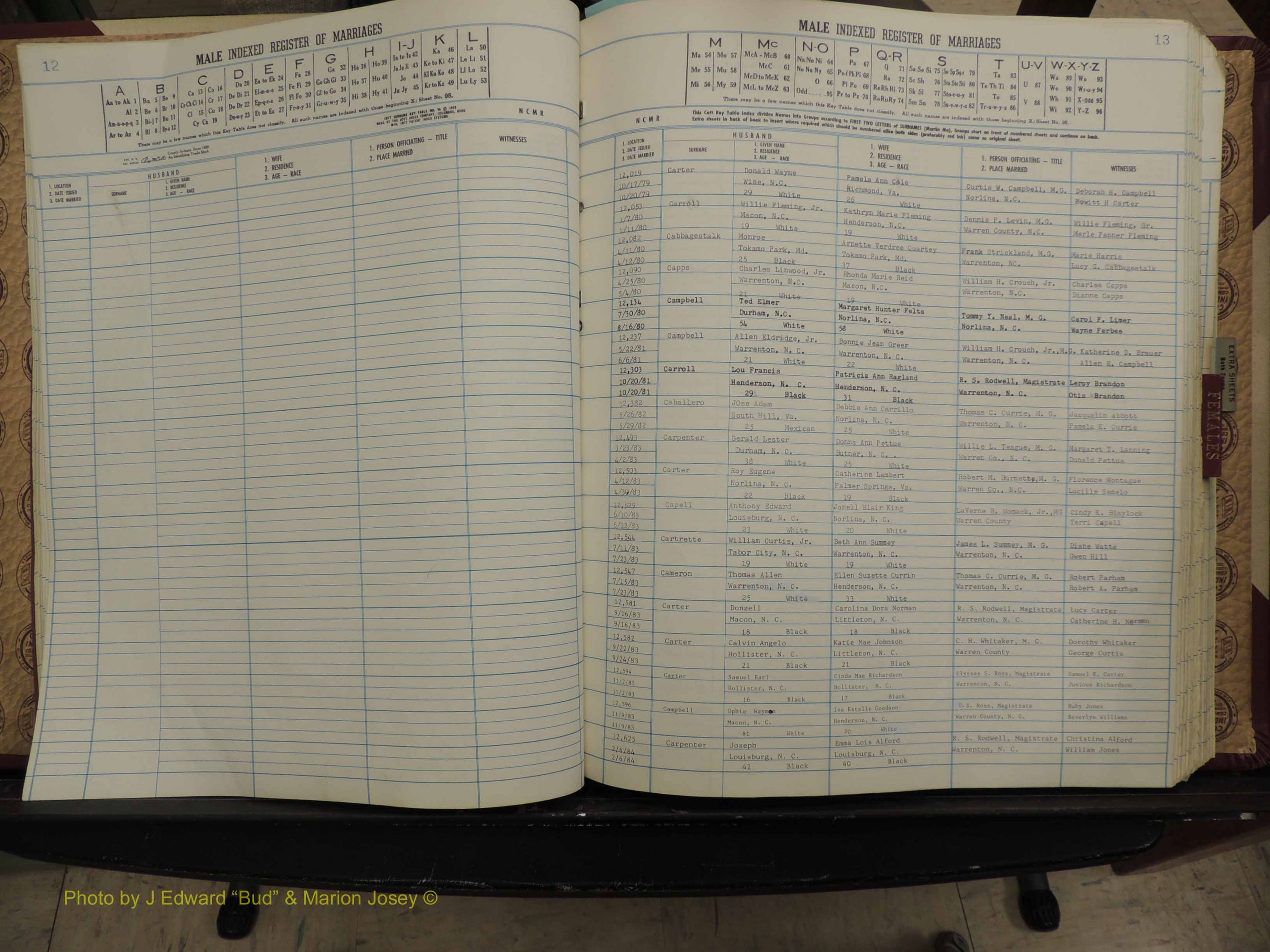Warren Co, NC, Marriages, A-Z, 1979-1995 (116).JPG