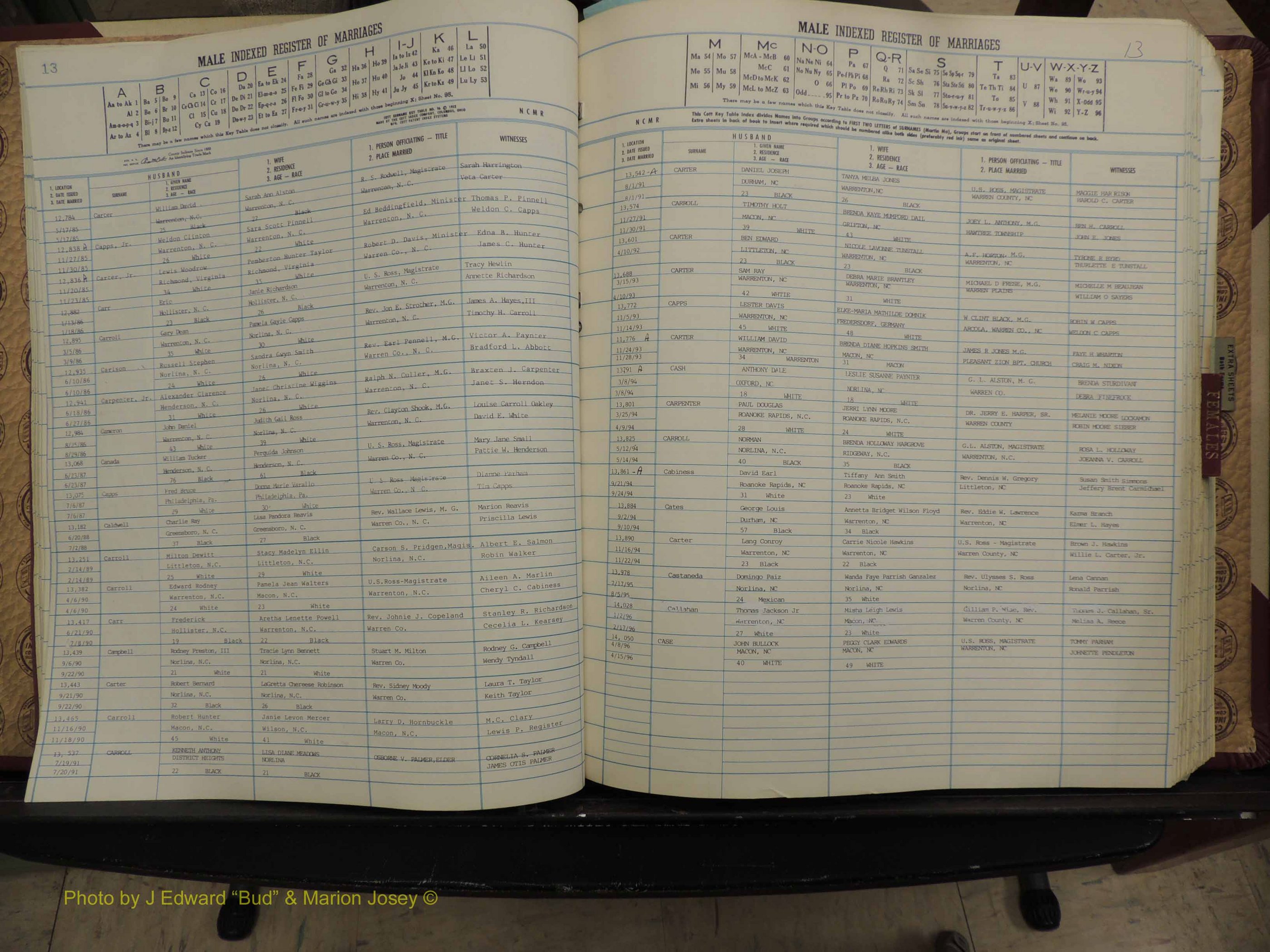Warren Co, NC, Marriages, A-Z, 1979-1995 (117).JPG