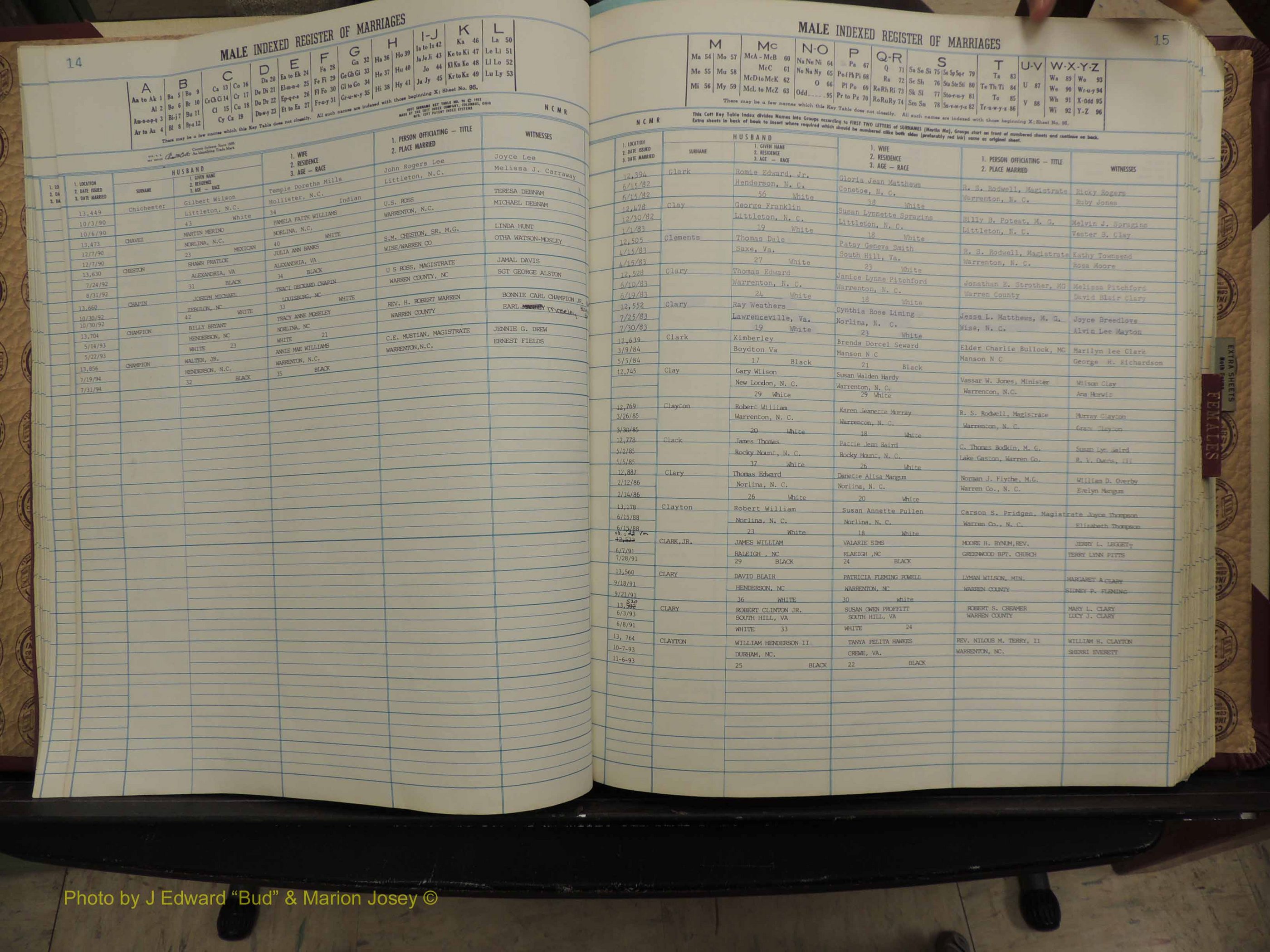 Warren Co, NC, Marriages, A-Z, 1979-1995 (119).JPG