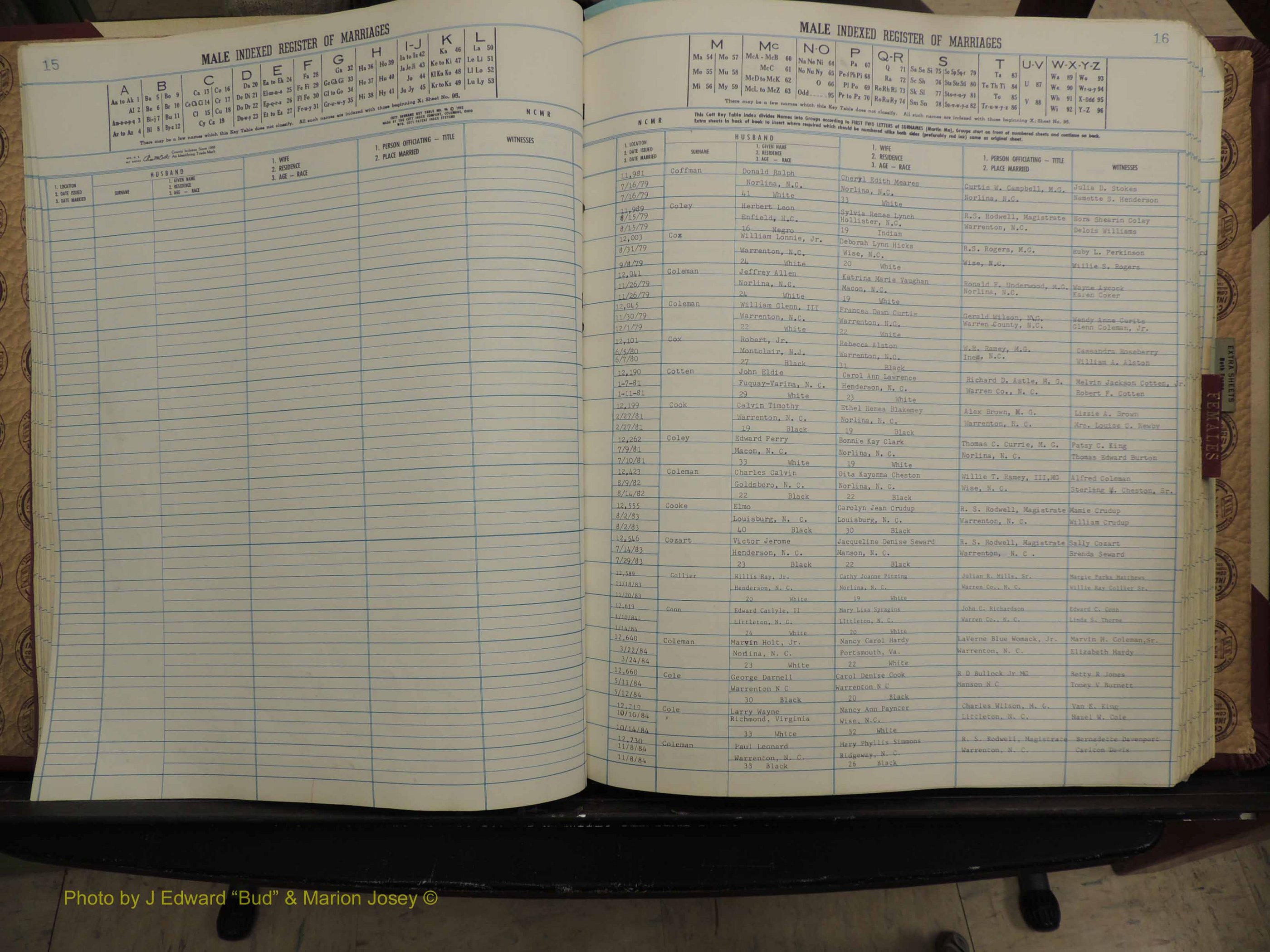 Warren Co, NC, Marriages, A-Z, 1979-1995 (120).JPG