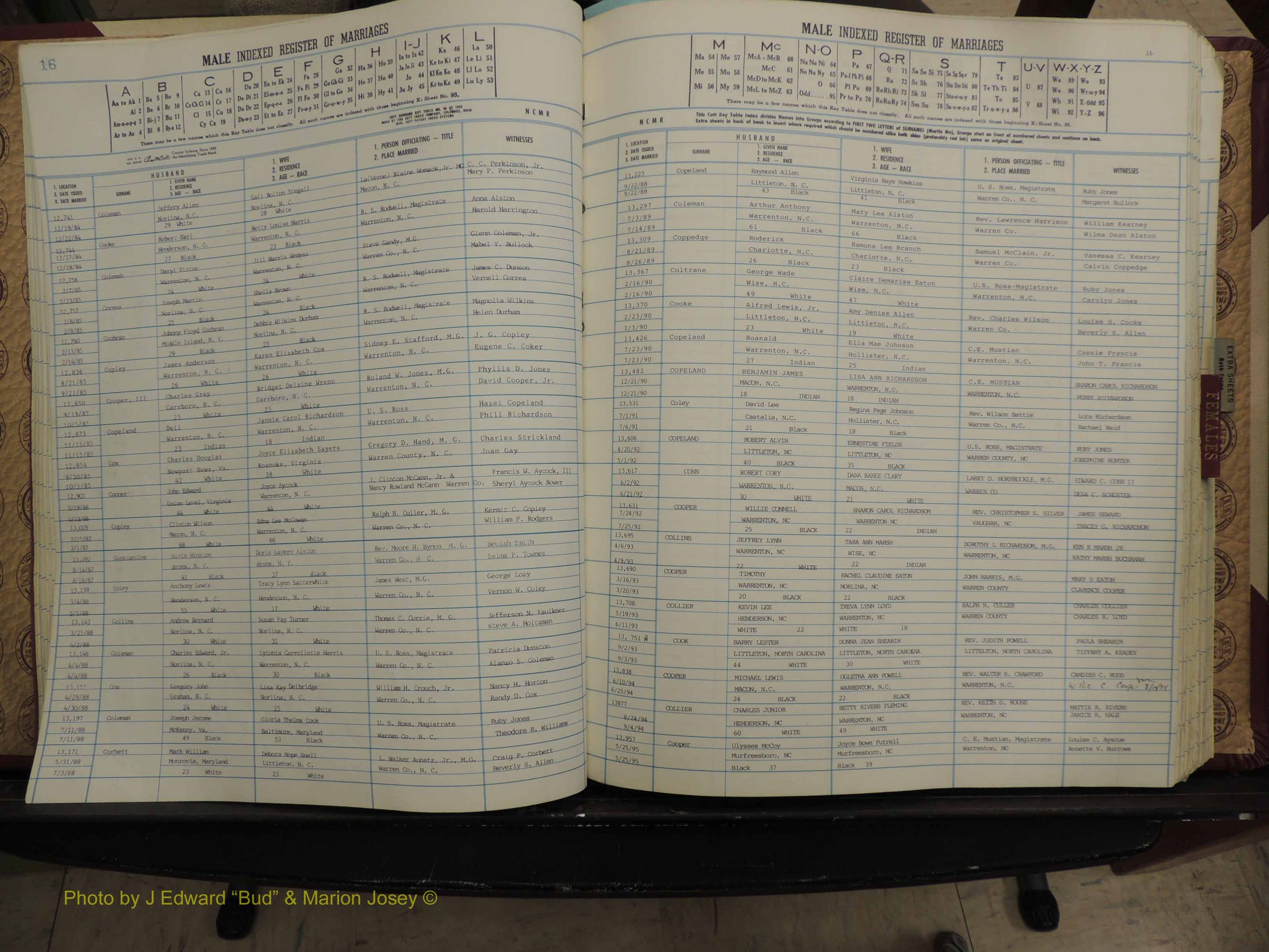 Warren Co, NC, Marriages, A-Z, 1979-1995 (121).JPG
