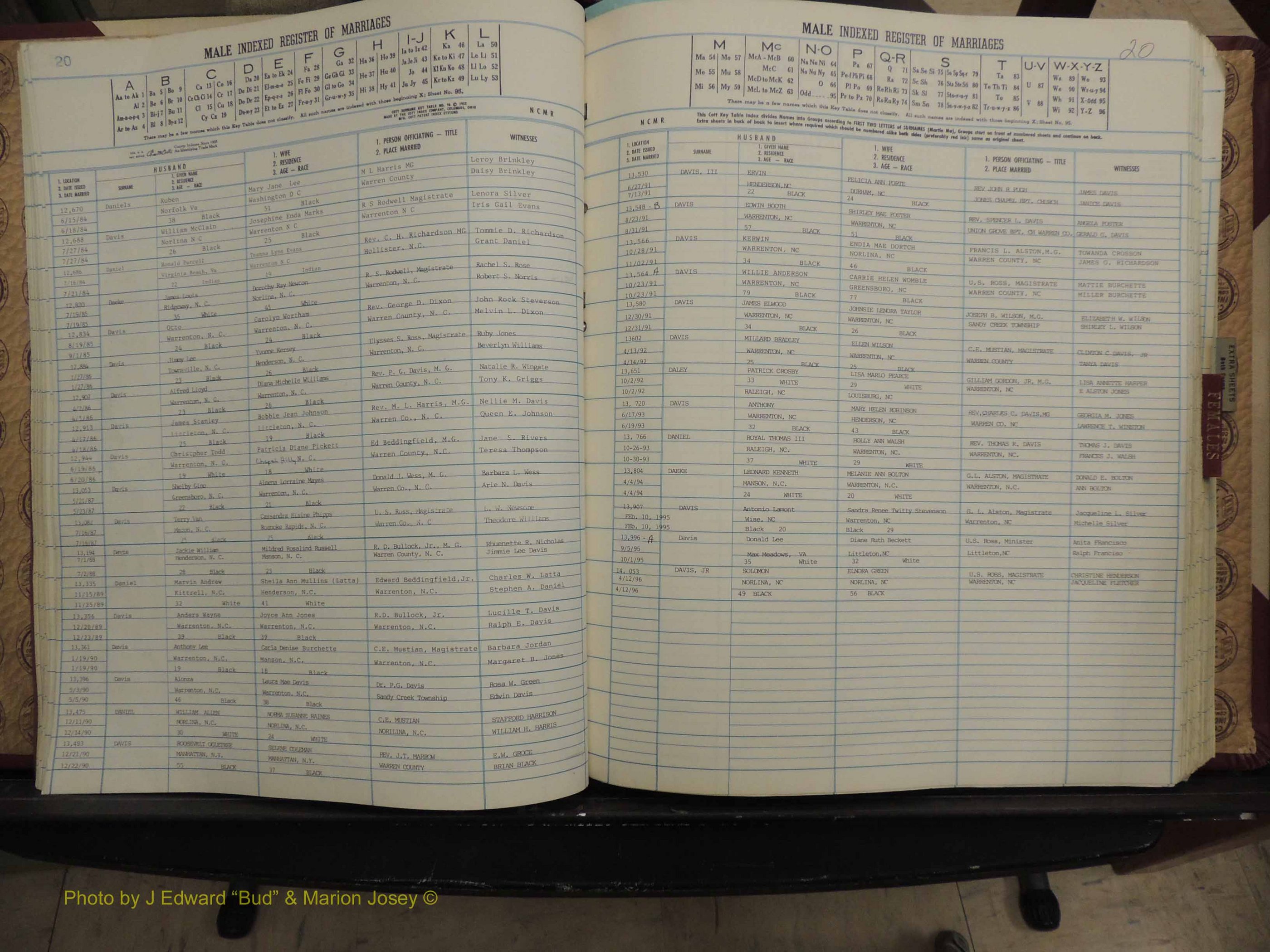 Warren Co, NC, Marriages, A-Z, 1979-1995 (126).JPG