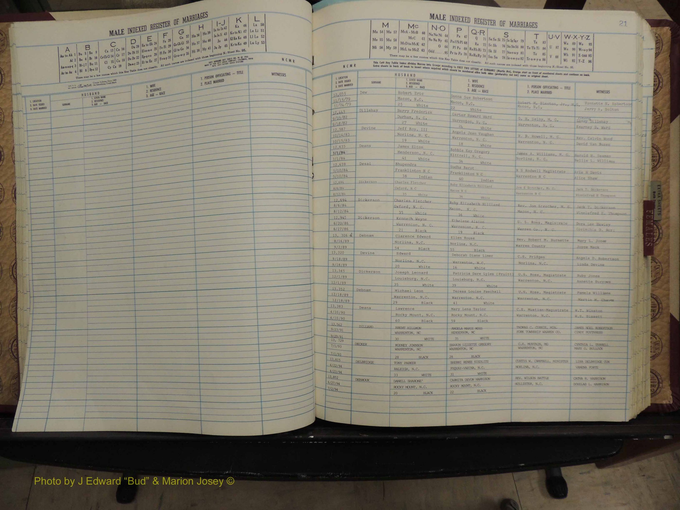 Warren Co, NC, Marriages, A-Z, 1979-1995 (127).JPG