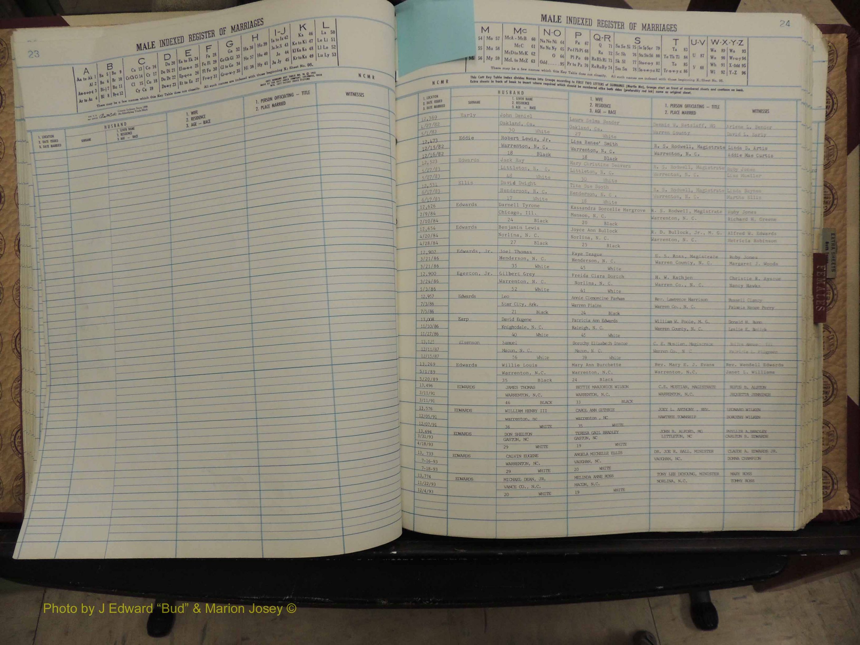 Warren Co, NC, Marriages, A-Z, 1979-1995 (130).JPG