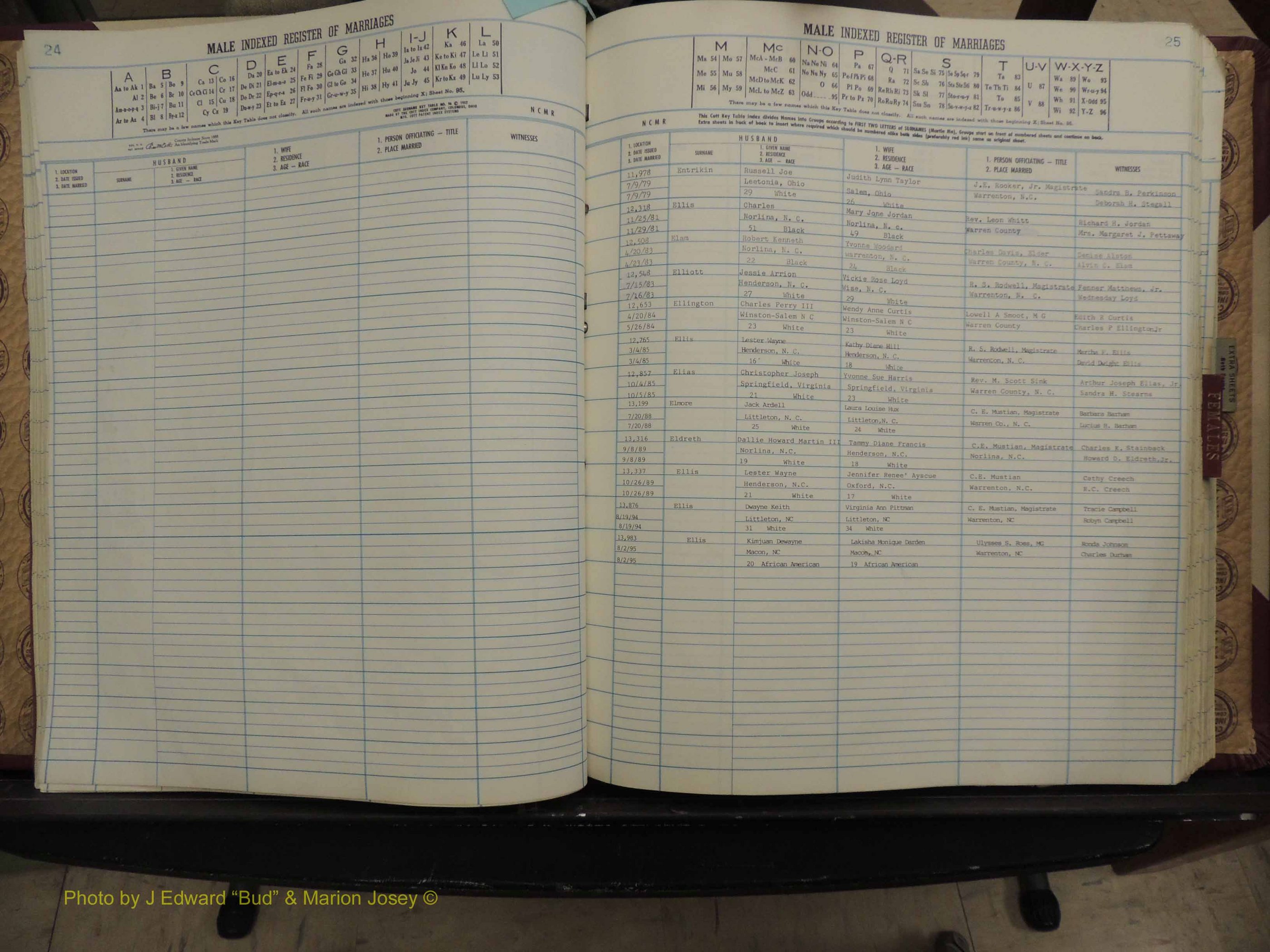 Warren Co, NC, Marriages, A-Z, 1979-1995 (131).JPG