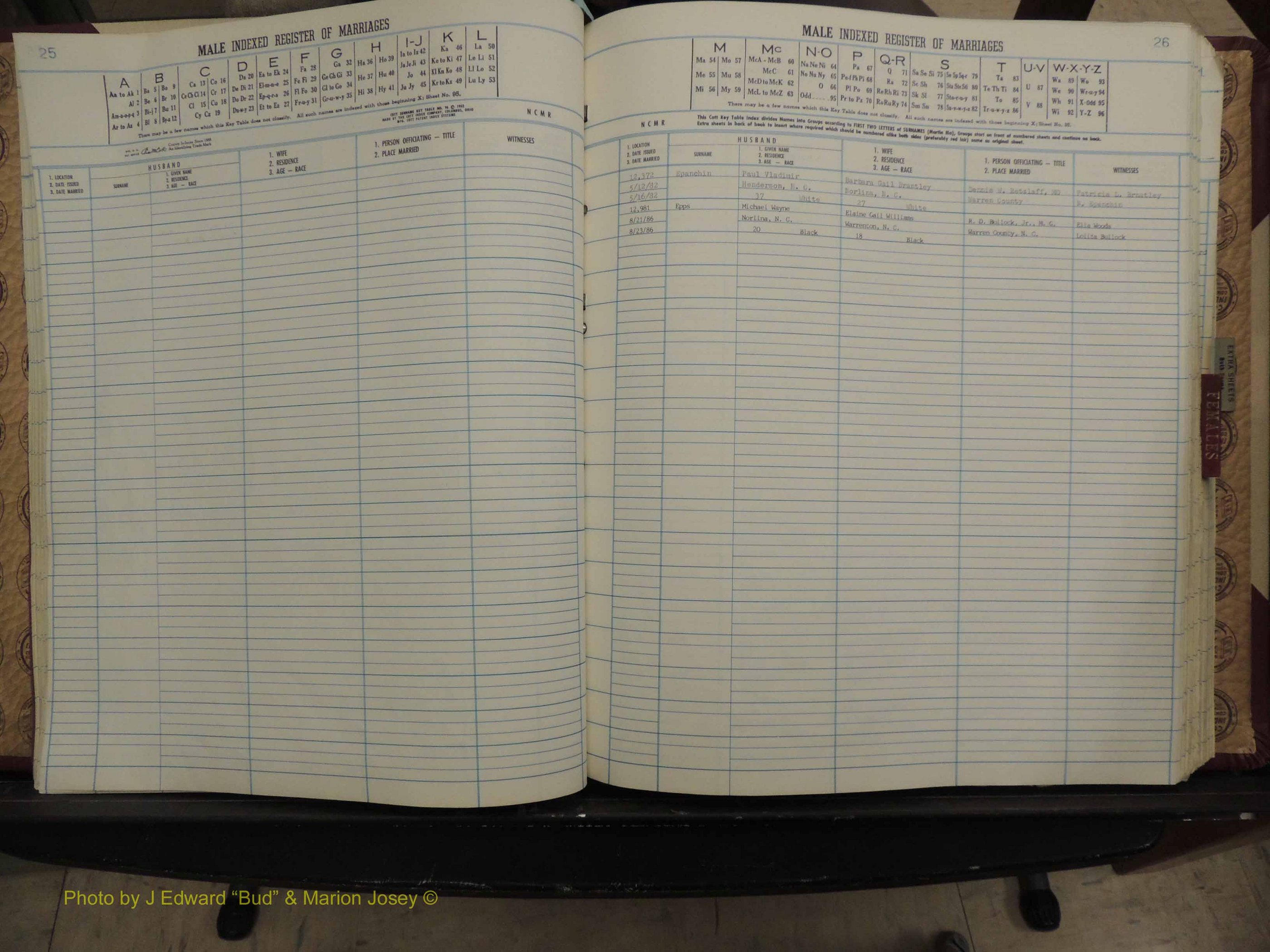 Warren Co, NC, Marriages, A-Z, 1979-1995 (132).JPG
