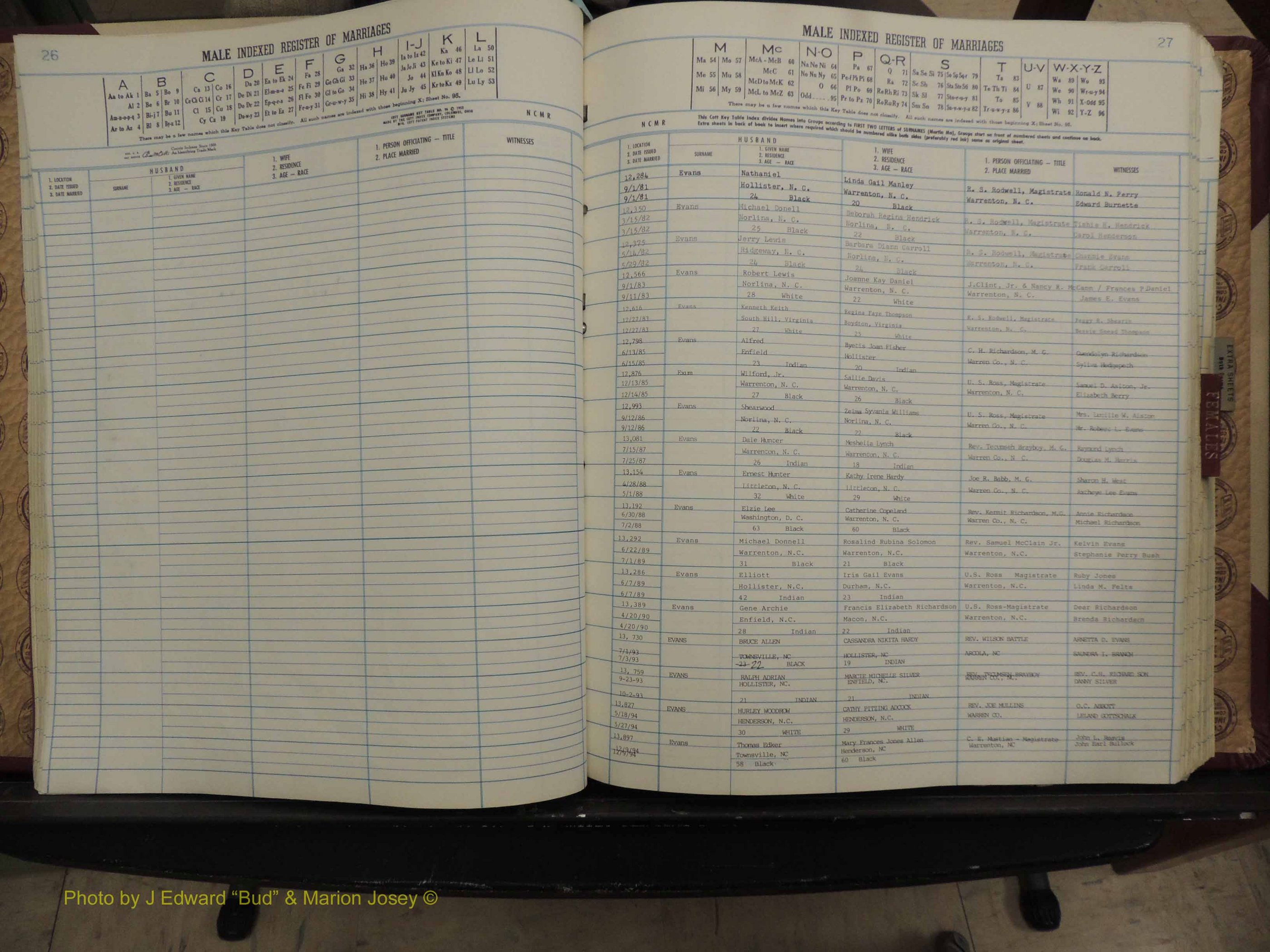 Warren Co, NC, Marriages, A-Z, 1979-1995 (133).JPG