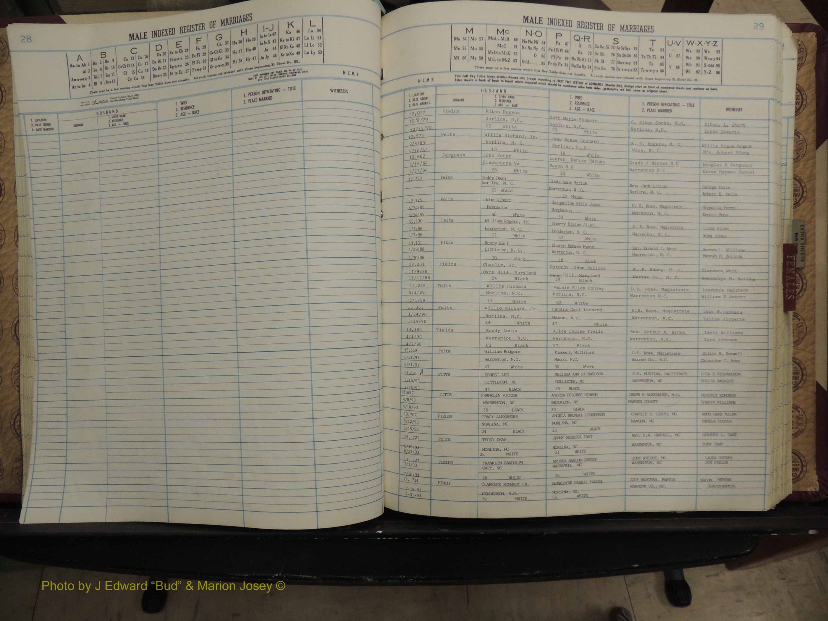Warren Co, NC, Marriages, A-Z, 1979-1995 (135).JPG