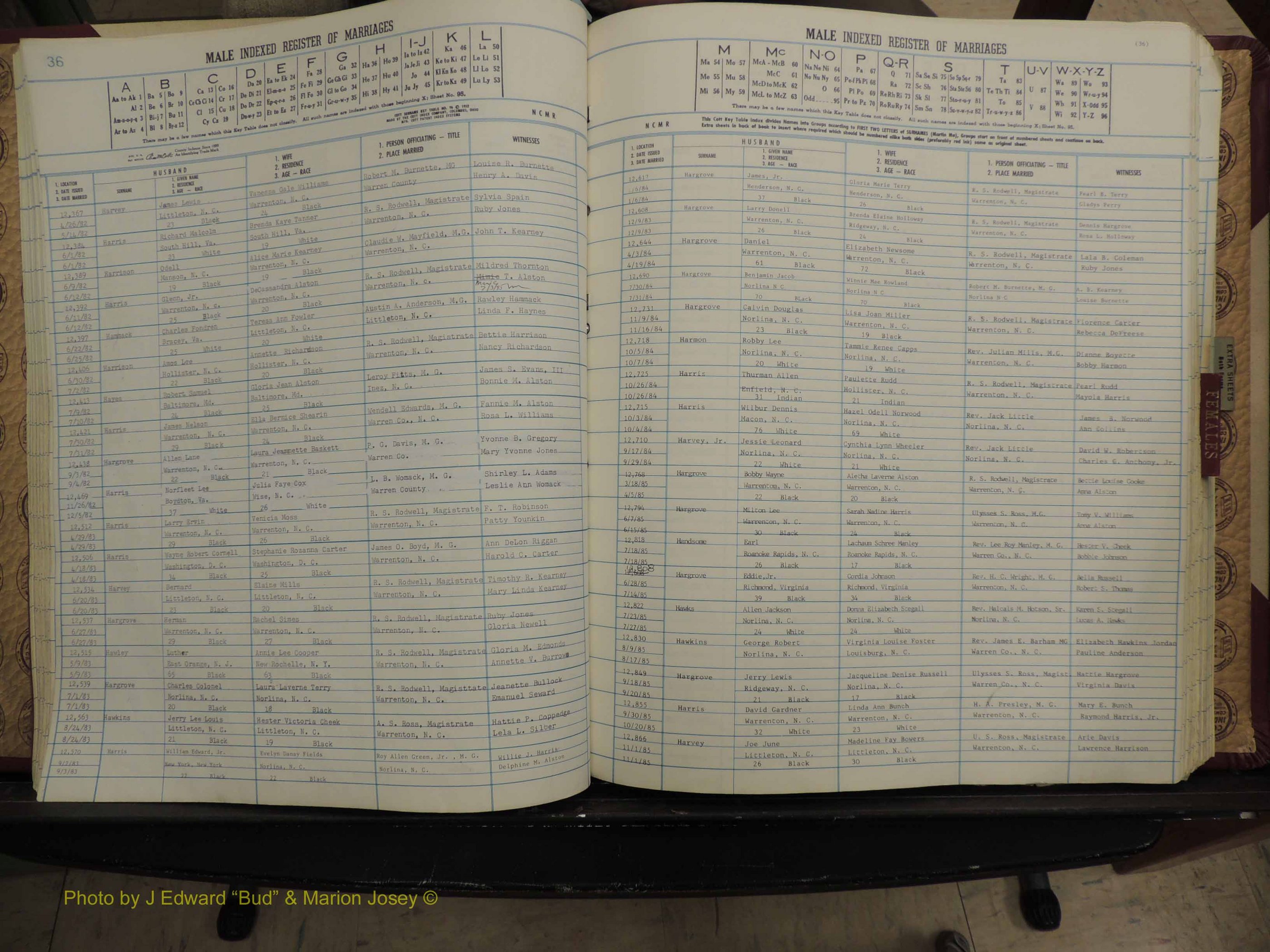 Warren Co, NC, Marriages, A-Z, 1979-1995 (144).JPG