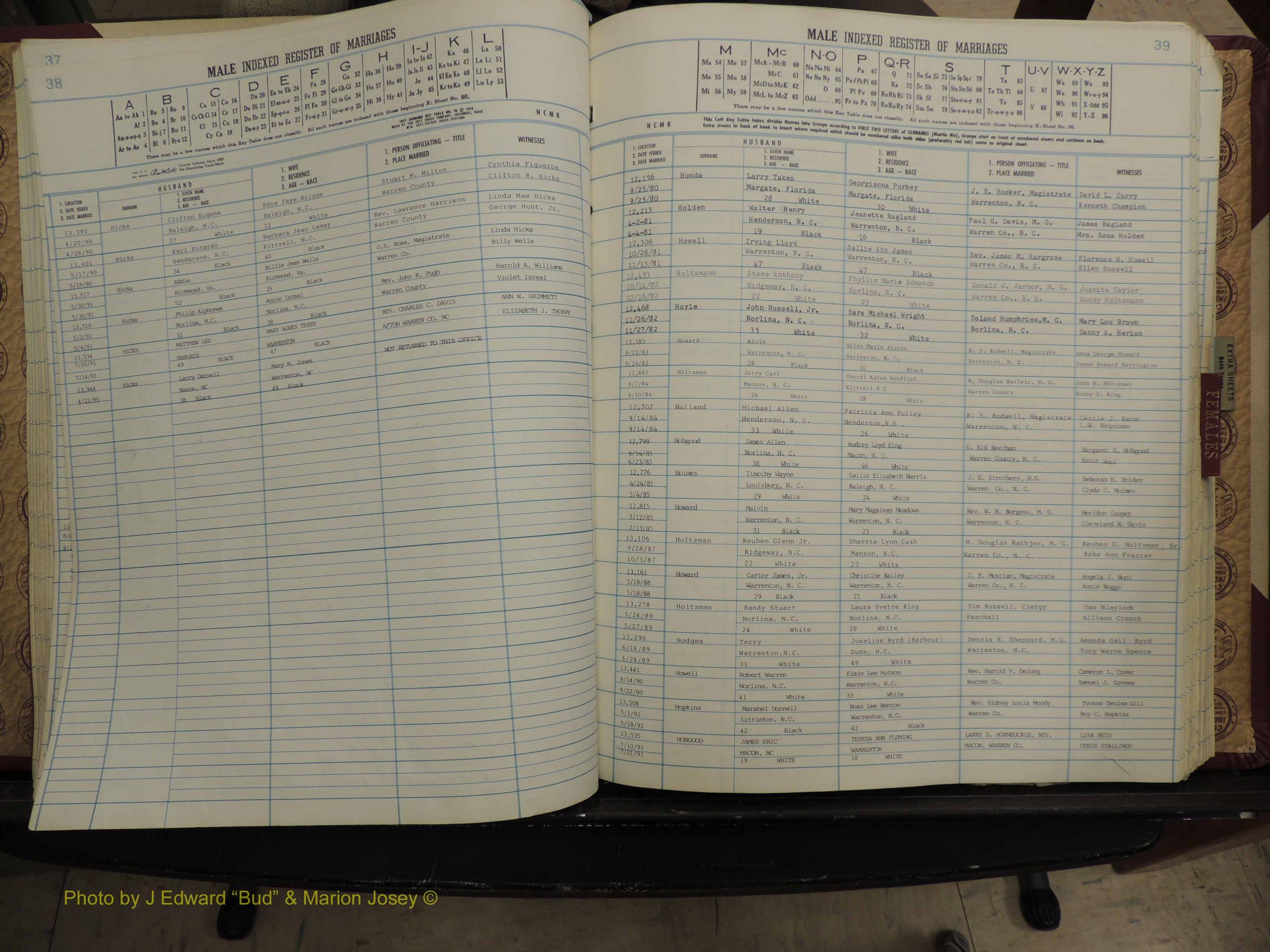 Warren Co, NC, Marriages, A-Z, 1979-1995 (149).JPG