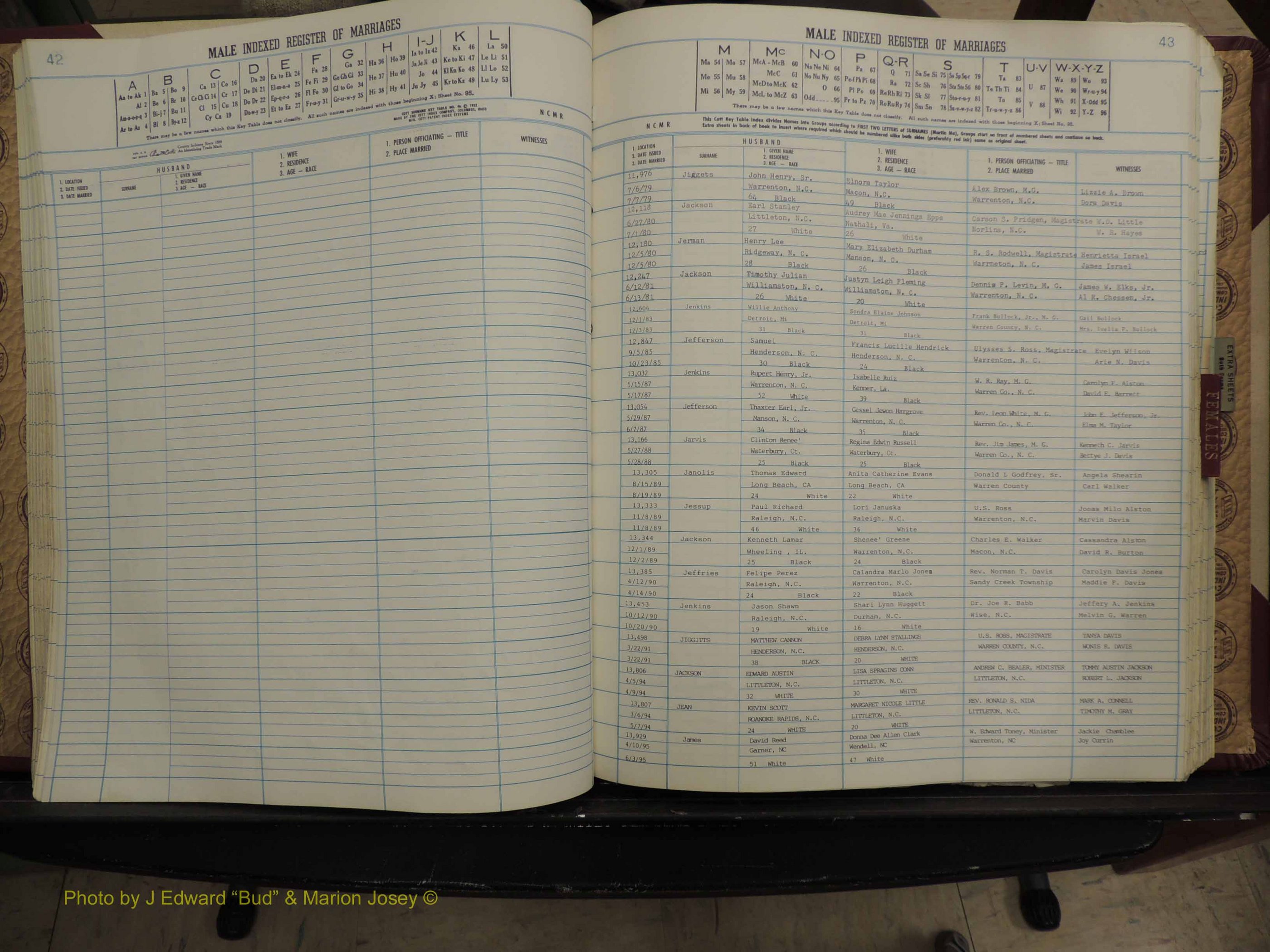 Warren Co, NC, Marriages, A-Z, 1979-1995 (153).JPG